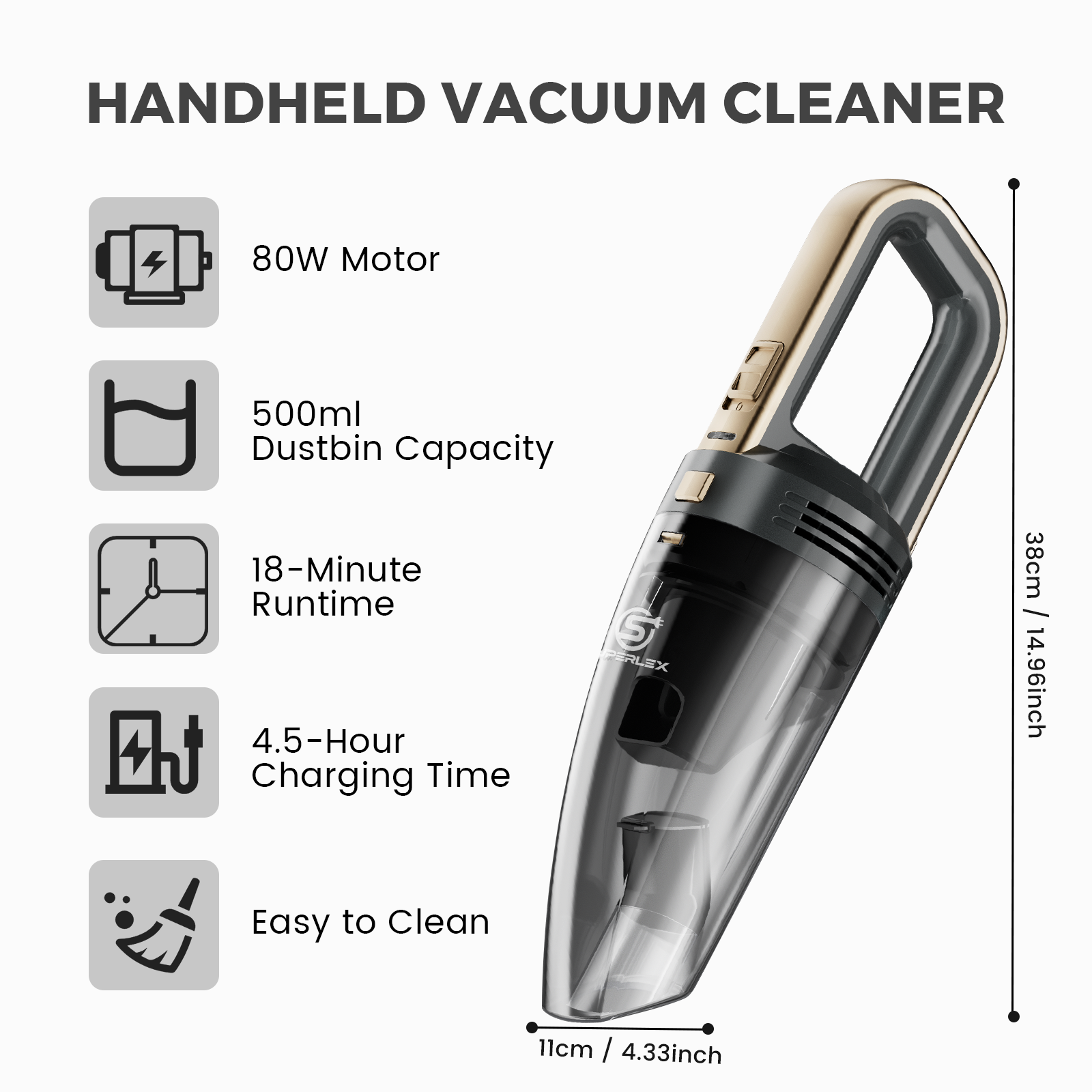 Wet & Dry Vacuum Cleaner – Portable Multi-Surface Cleaner for Car & Home