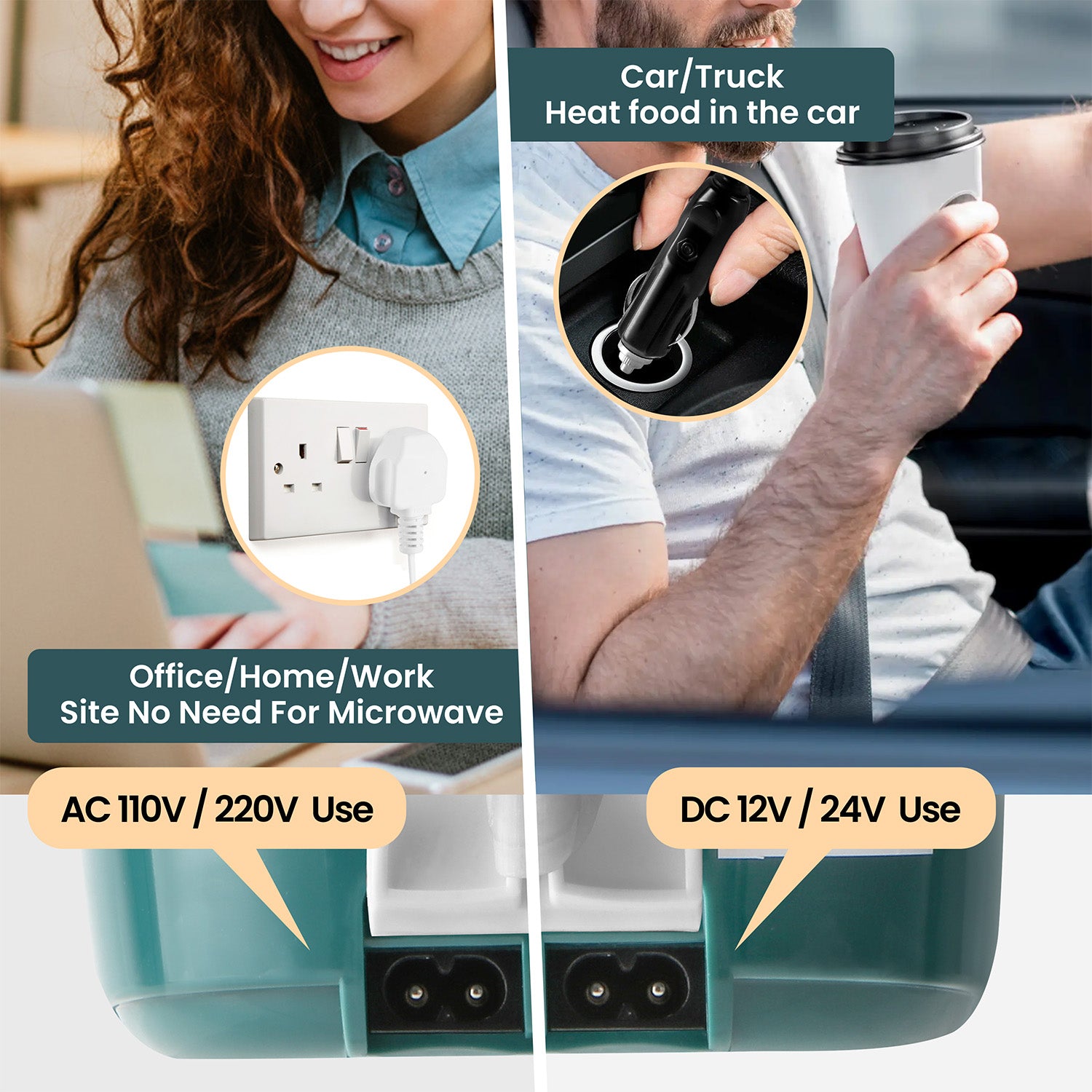 3-in-1 Electric Lunch Box with Fast Heating and Portable Design