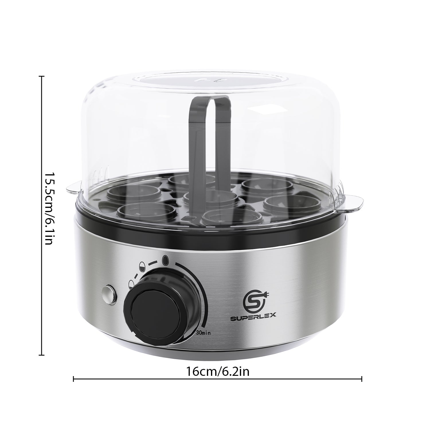Egg Stainless Steel Cooker with Multi-Level Design & Audible Beep Alert
