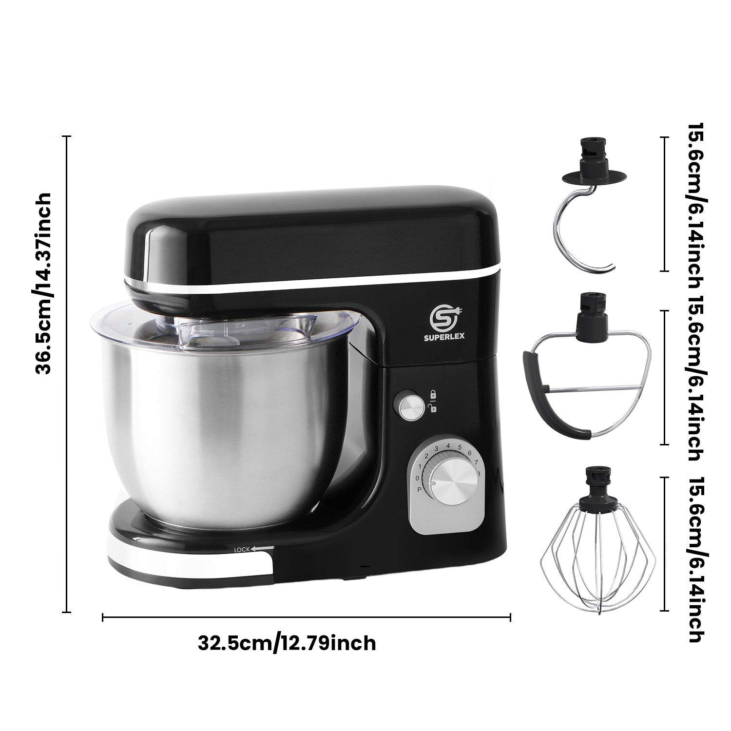 5L Stand Mixer with 1300W Motor & Multi-Function Attachments