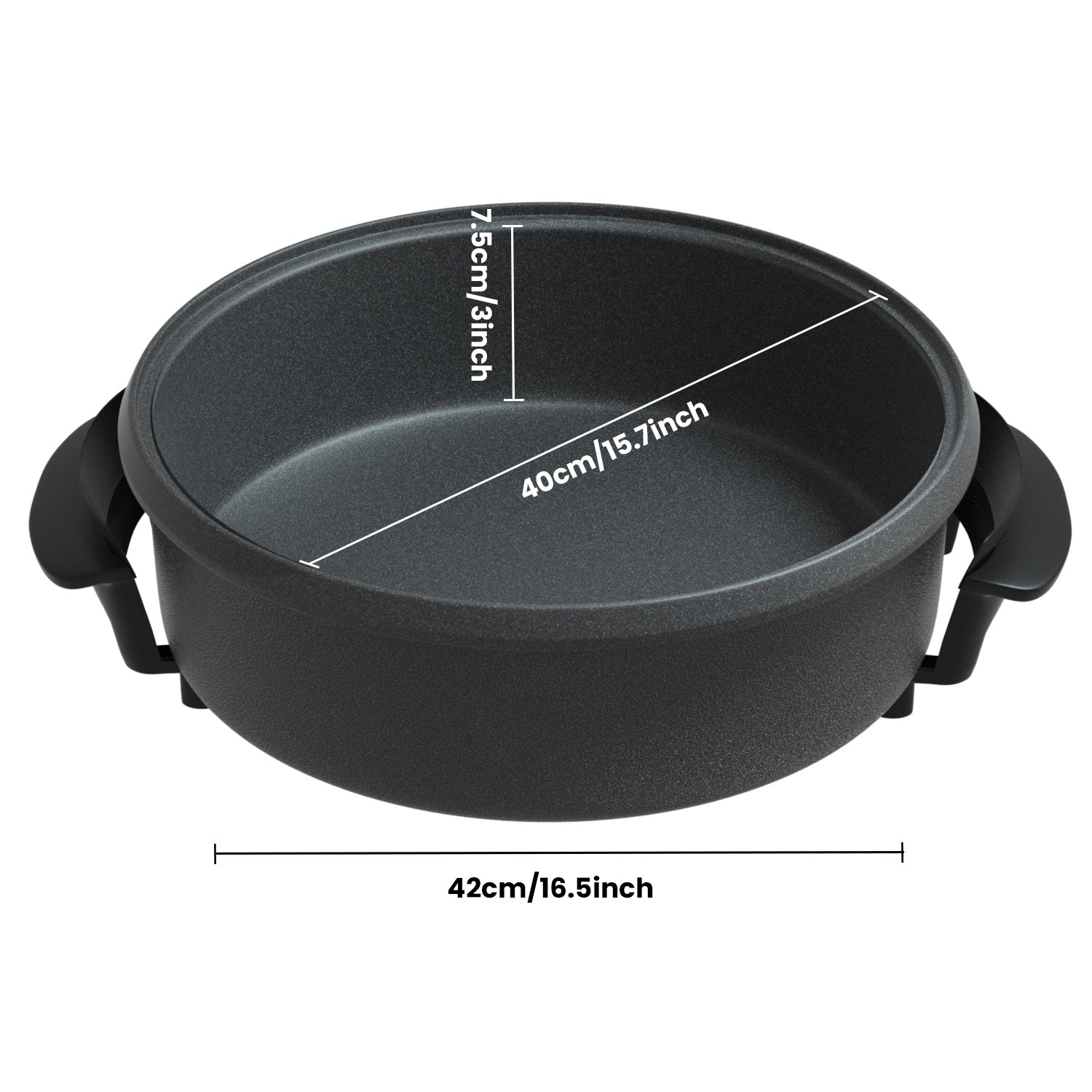 40*7cm Multi Meal Maker with 1500W Power & Adjustable Thermostat