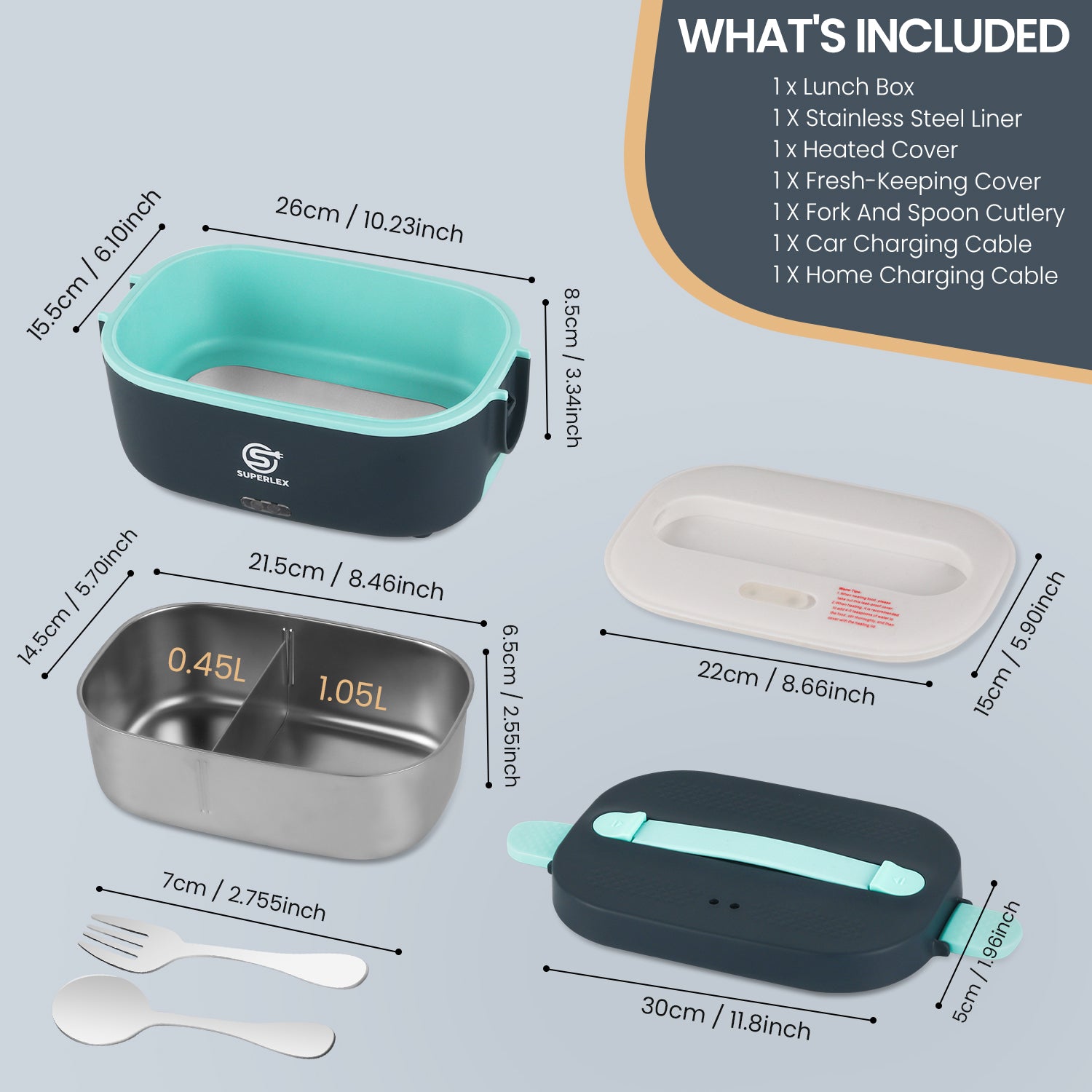 5-in-1 Electric Lunch Box with Fast Heating and Portable Design