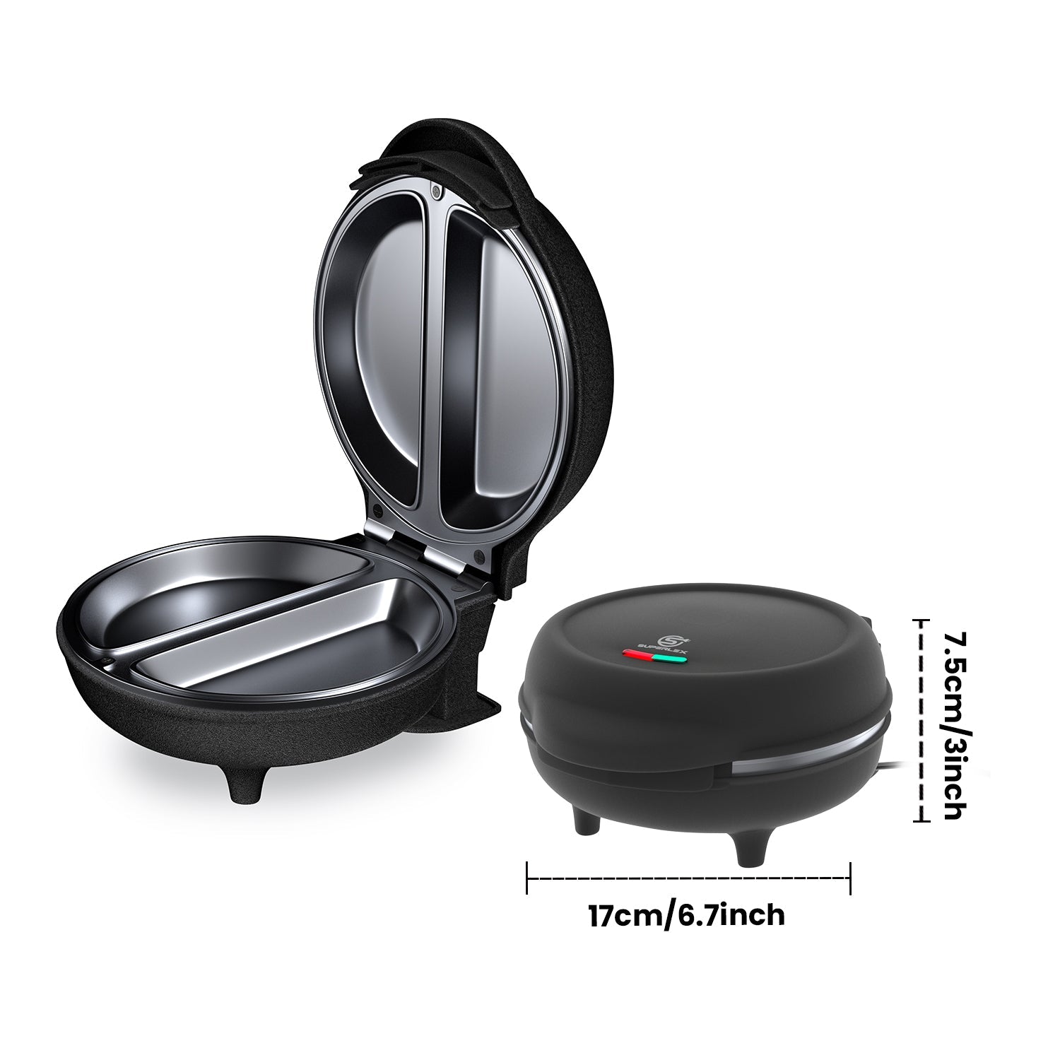 750W Omelette Maker with Non-Stick Surface & Auto Temperature Control