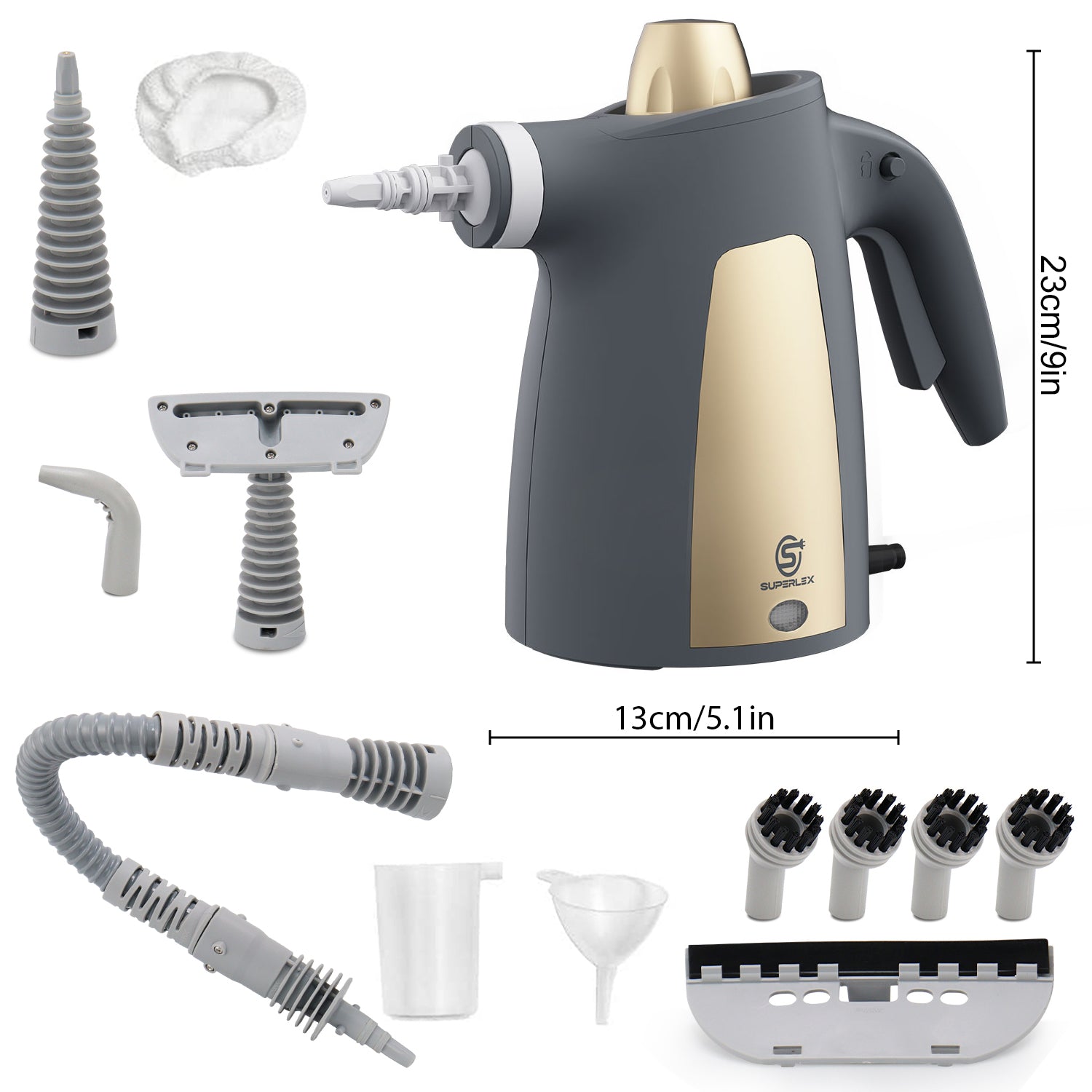 Handheld Steam Cleaner 1050W – 350ML Tank, 180° Rotating Nozzle, High-