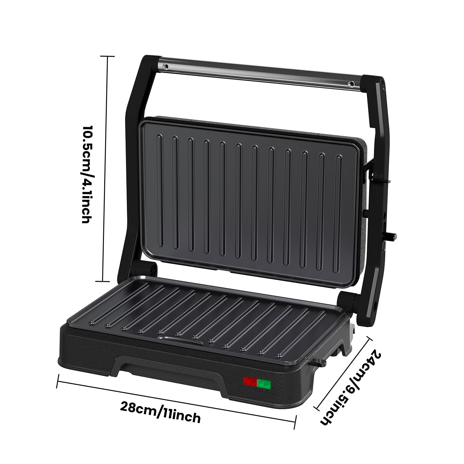 1000W Small Electric Grill – 2-in-1 Panini & Toastie Maker with Non-Stick Plates