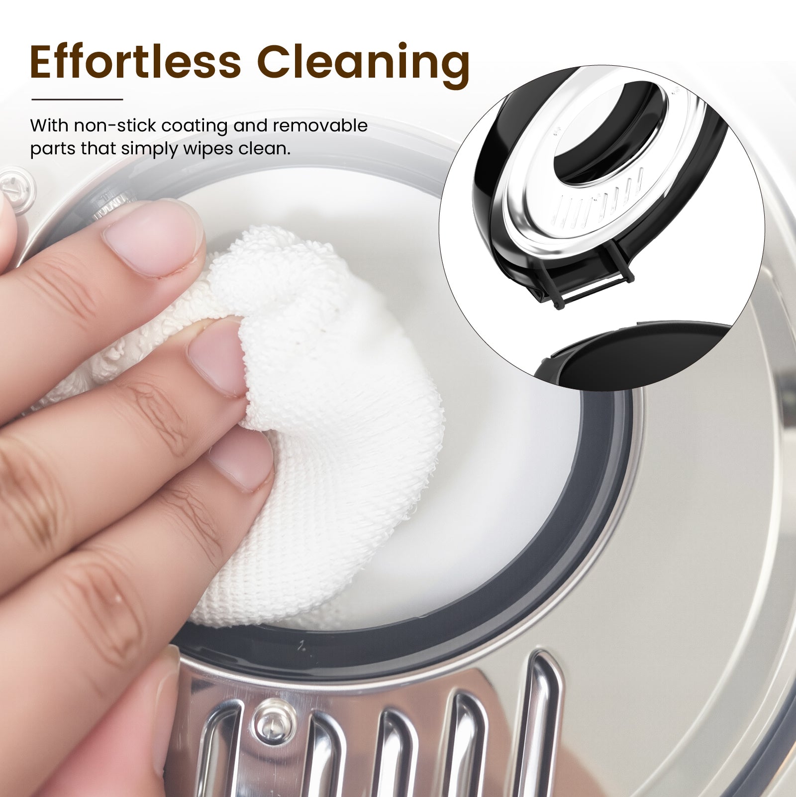 1L Plastic Deep Fat Fryer with 850-950W Power & Adjustable Temperature