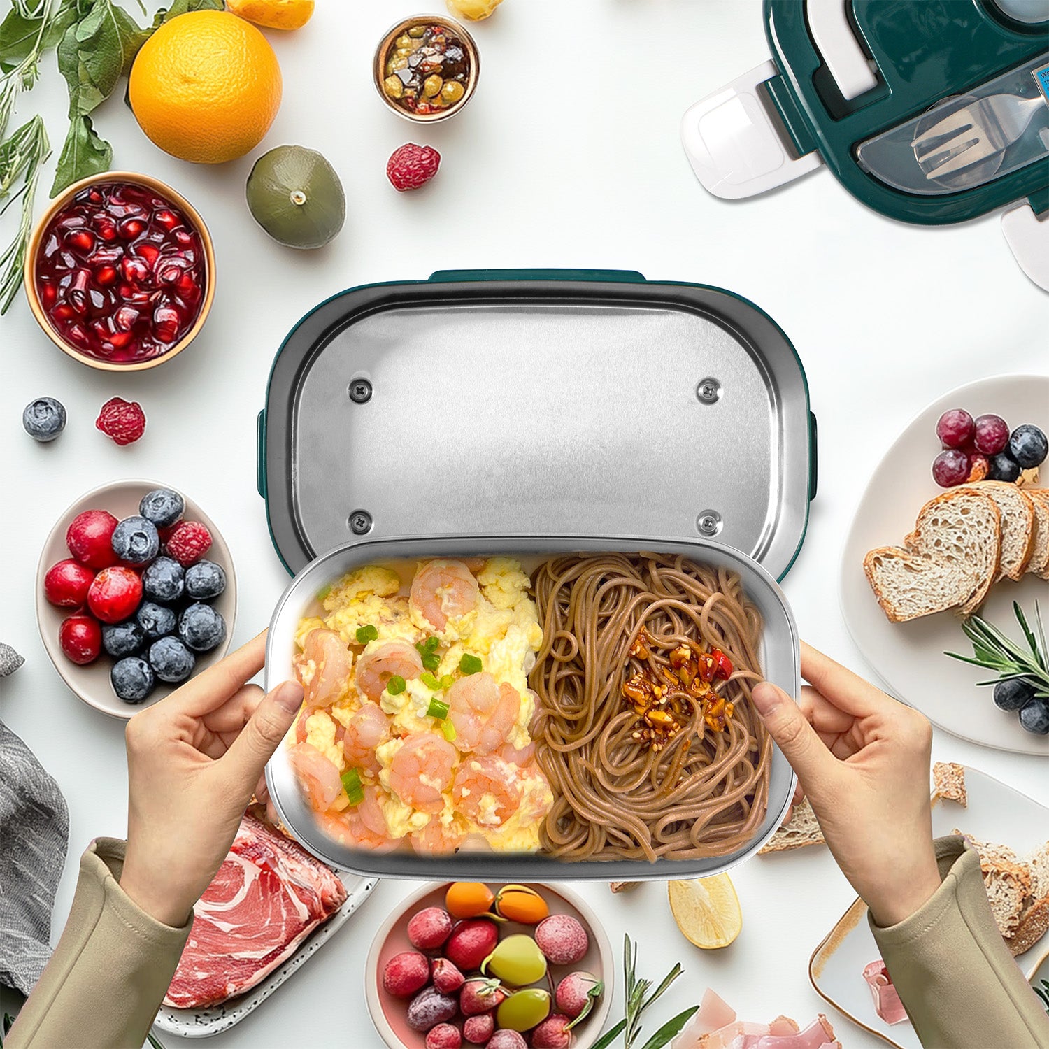 3-in-1 Electric Lunch Box with Fast Heating and Portable Design