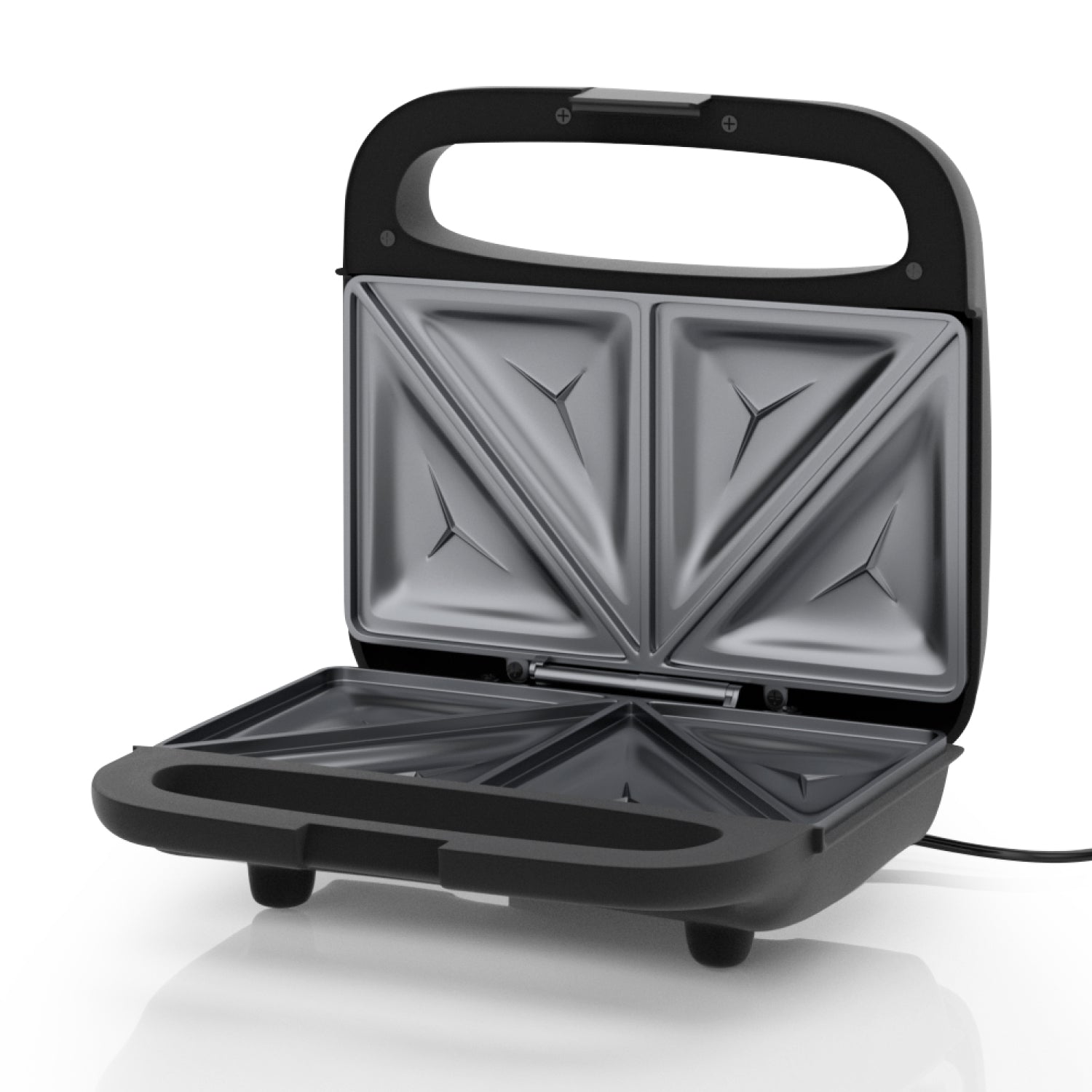 750W 2-Slice Sandwich Maker with Non-Stick Plates & Auto Temperature Control