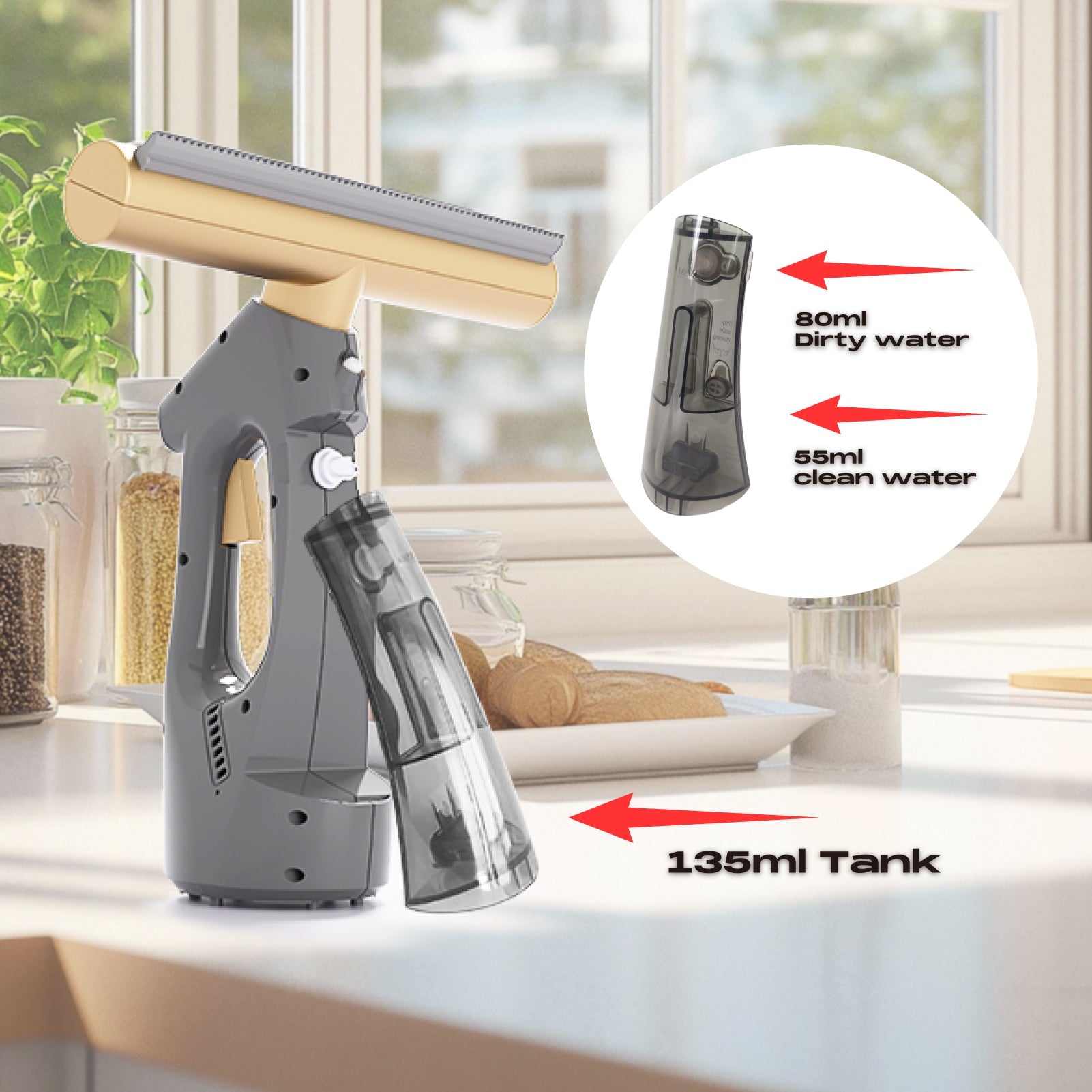 Window Vac – 1050W High-Power Steam Cleaner with 350ML Tank & 180° Nozzle