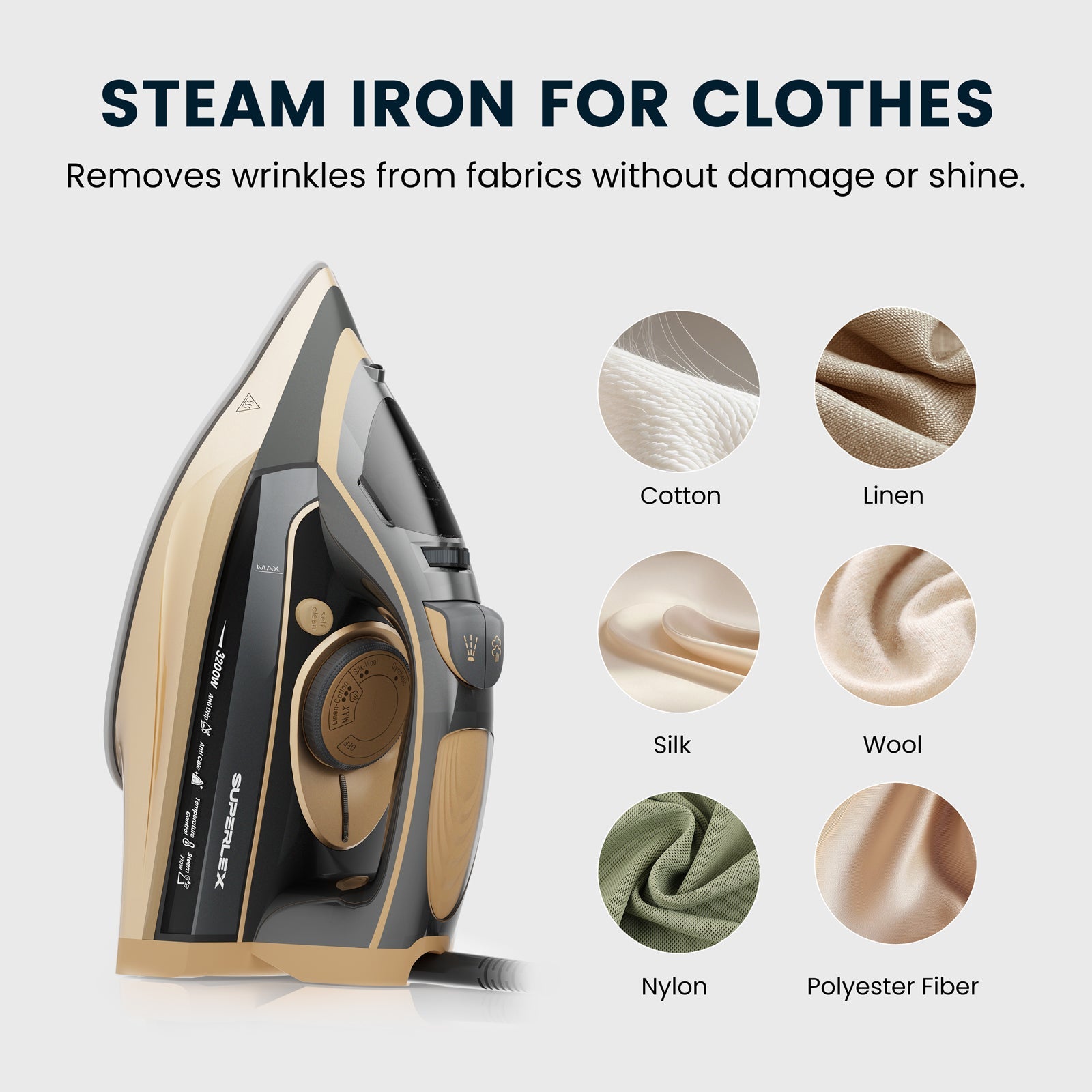 3200W Steam Iron – Powerful Anti-Scale & Vertical Steaming