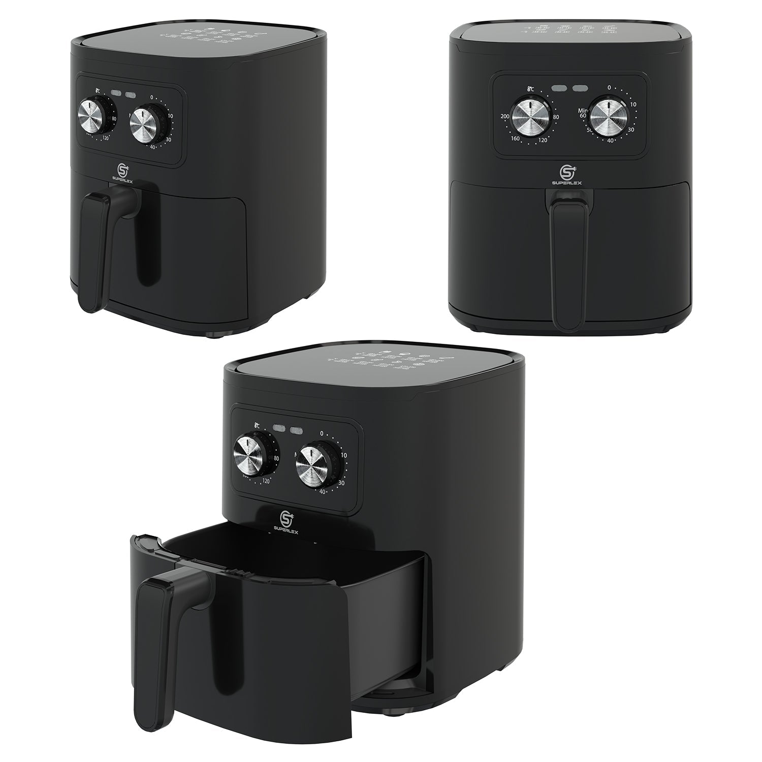 5L Manual Air Fryer with 360° Rapid Air Circulation for Healthy Cooking