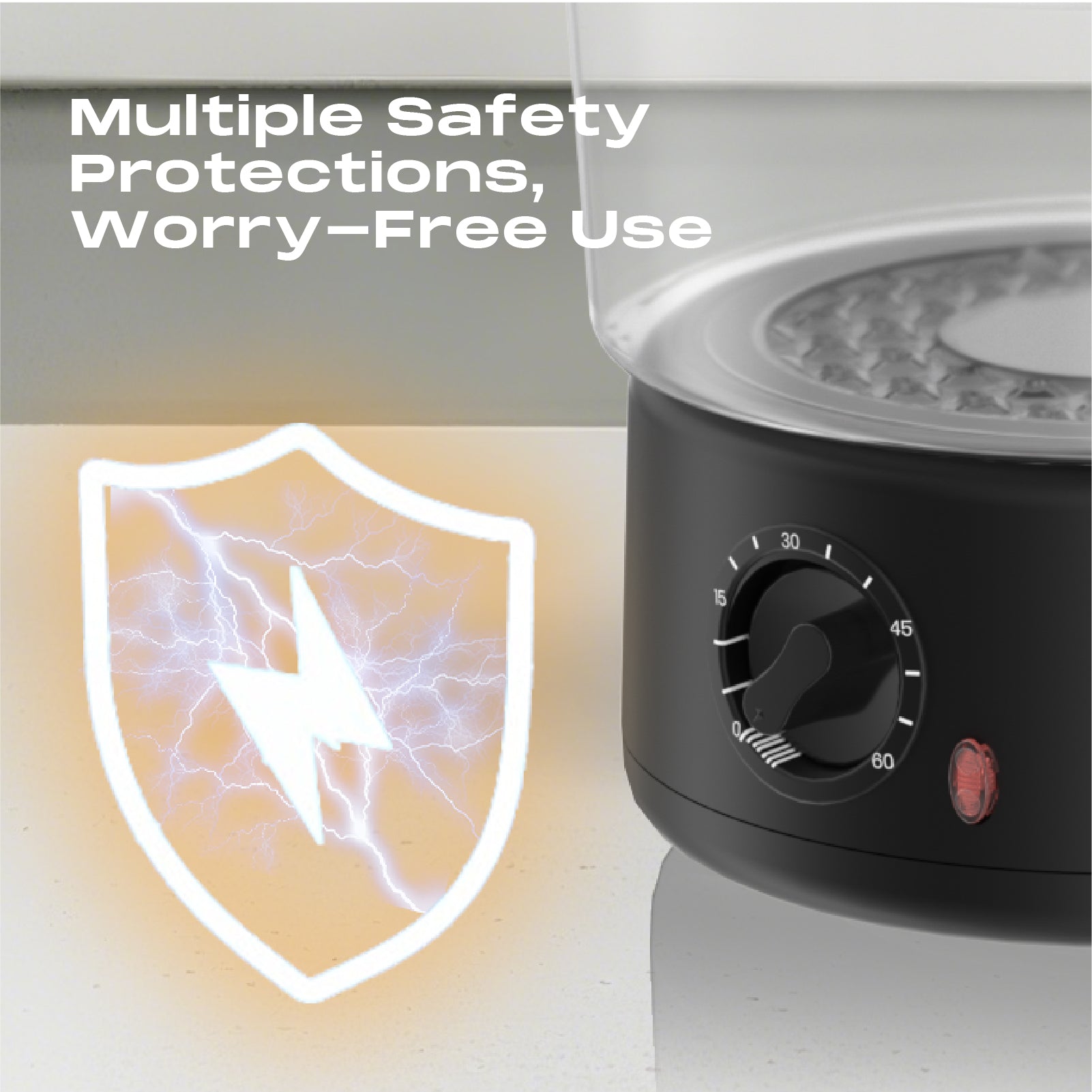 550W 3-Tier Food Steamer with 60-Min Timer & 2.5L Capacity per Layer