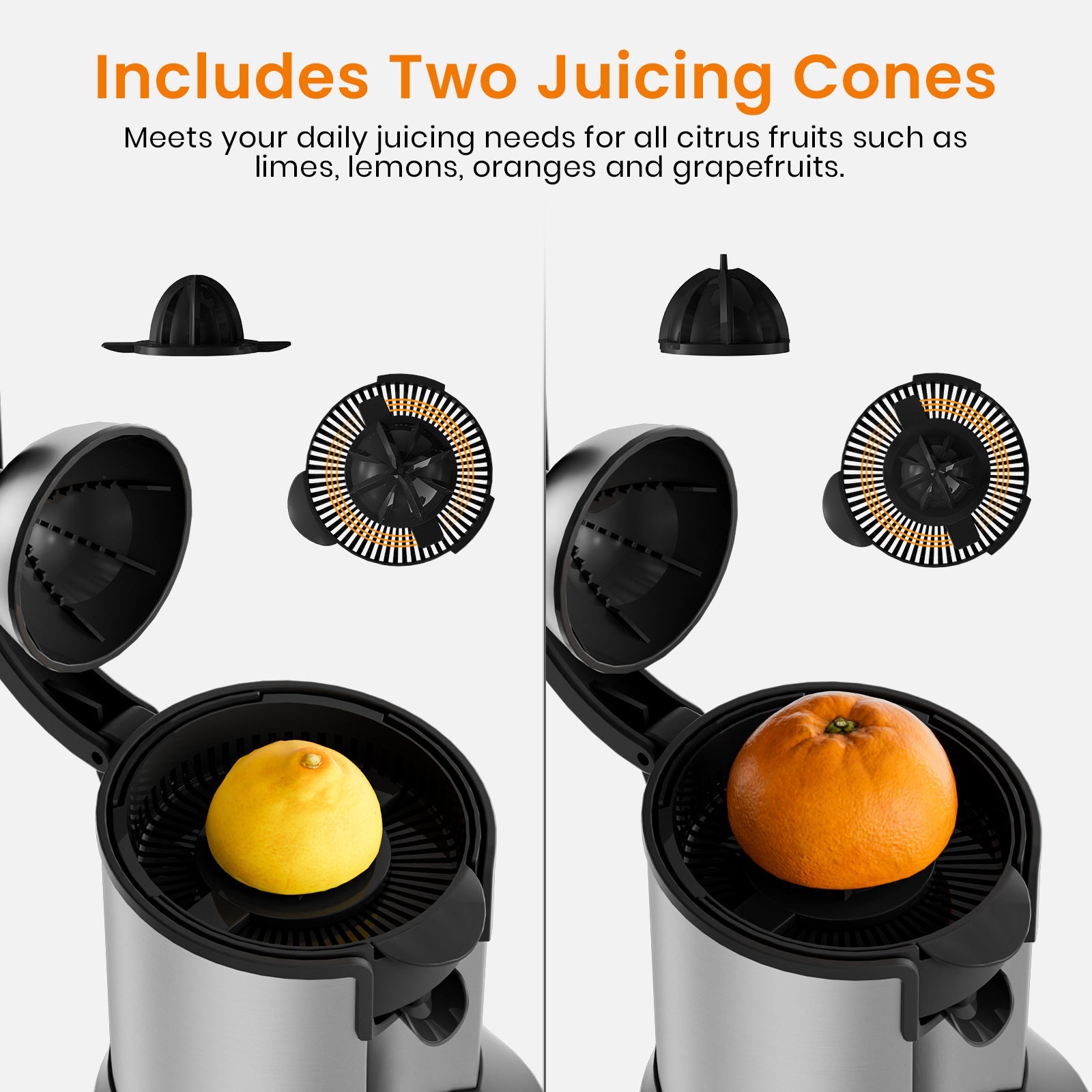 Compact Stainless Steel Citrus Juicer – Efficient & Easy-to-Clean