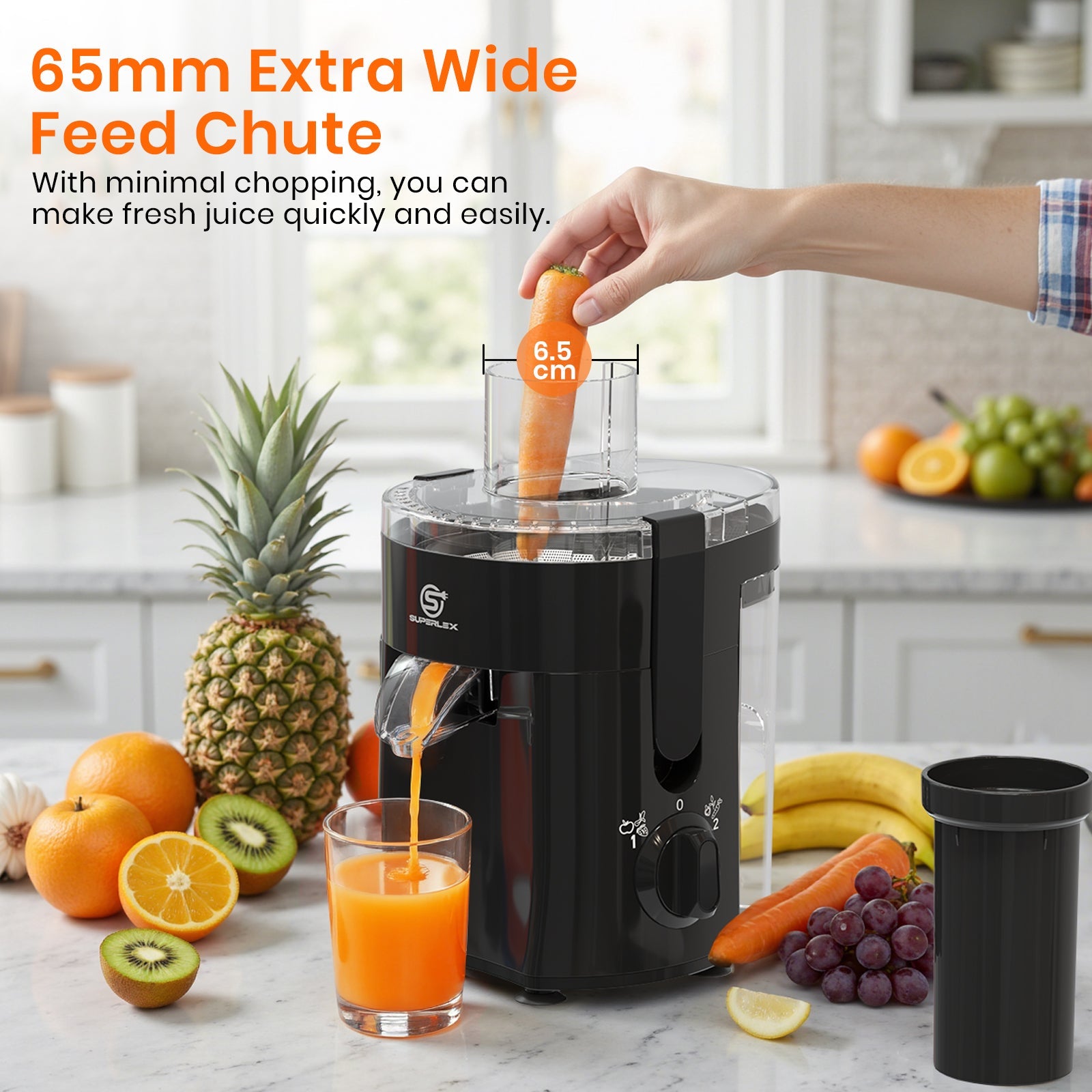 400W Power Juicer with 600ml Capacity – Compact & Easy to Clean