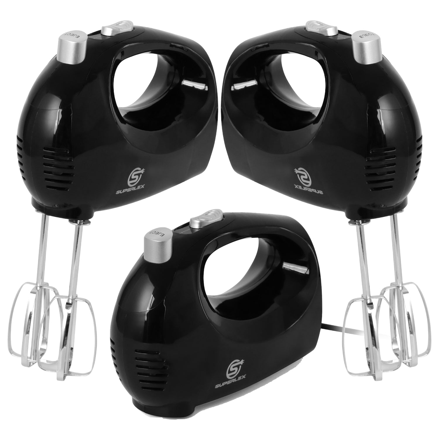 250W Hand Mixer with 5 Speeds, Whisk & Dough Hook Attachments