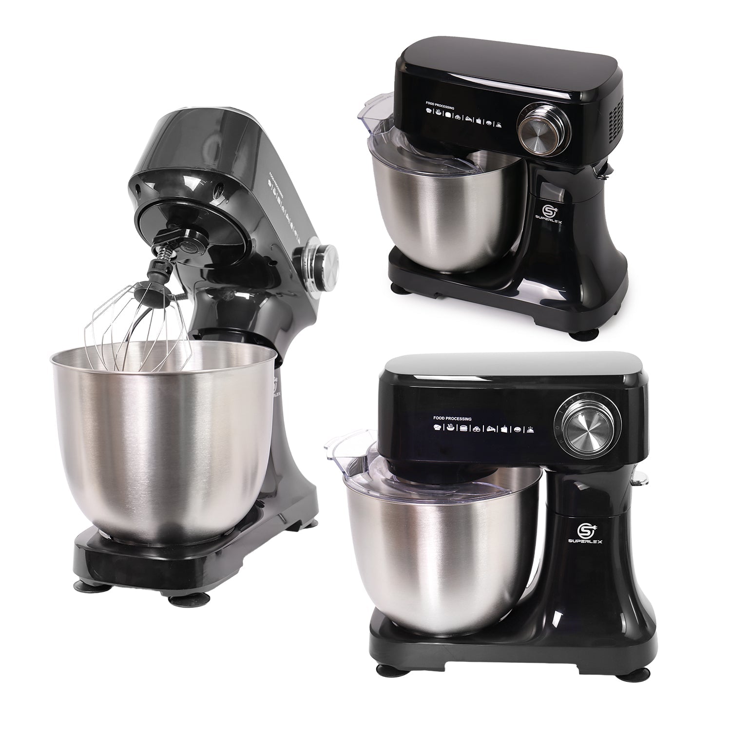 800W Stand Mixer with 4.5L Stainless Steel Bowl & 10-Speed Control