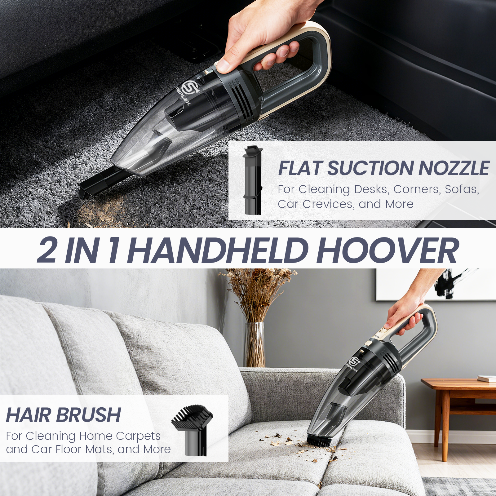Wet & Dry Vacuum Cleaner – Portable Multi-Surface Cleaner for Car & Home