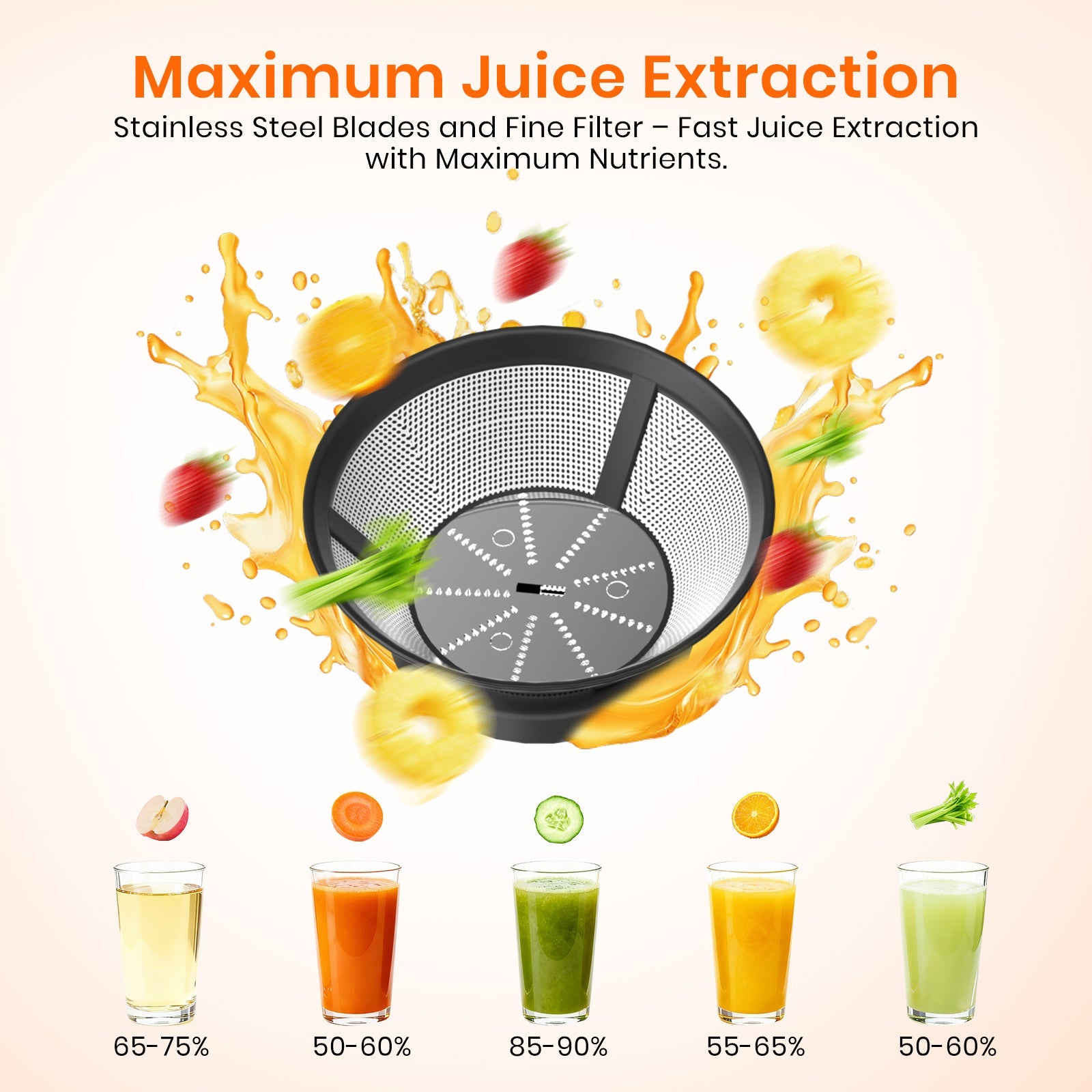 400W Power Juicer with 600ml Capacity – Compact & Easy to Clean