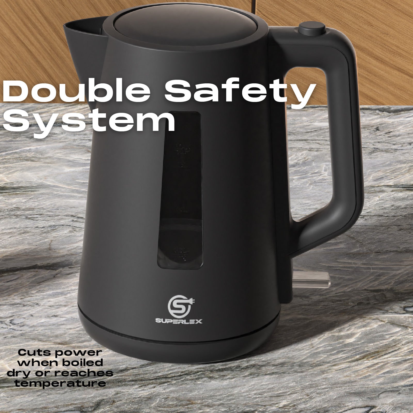2200W 1.7L Electric Kettle with Adjustable Temperature & Auto Shut-Off