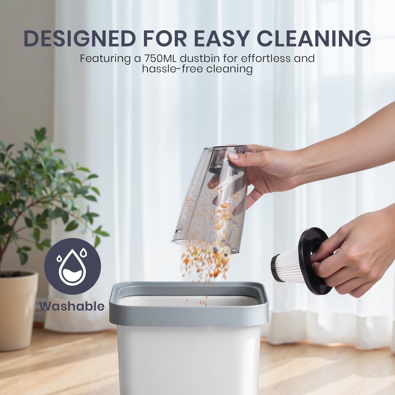 2-in-1 Stick Vacuum Cleaner – Powerful Suction with HEPA Filtration & Multi-Surface Tools