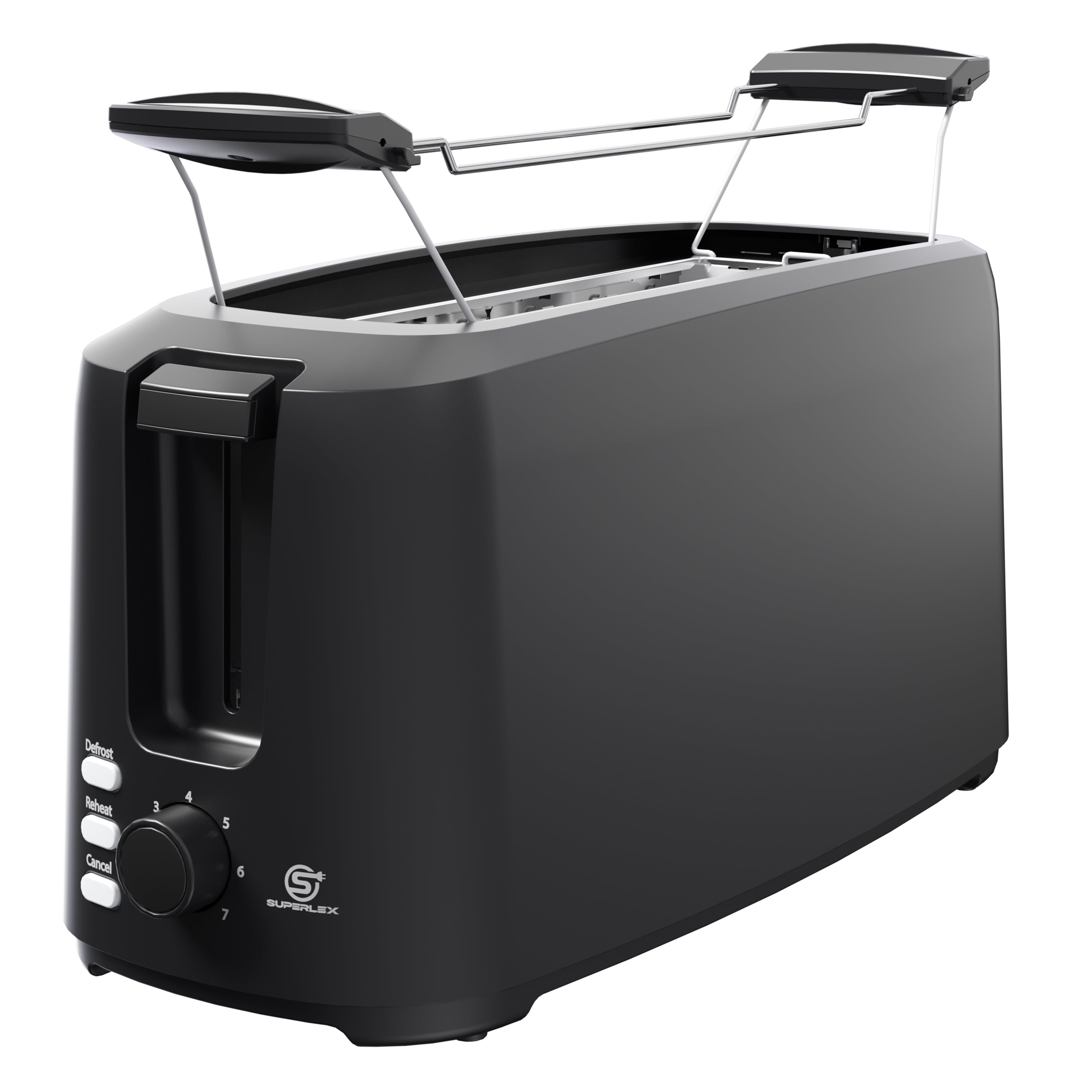 1450W Long Slot 4-Slice Toaster with Adjustable Browning & Auto Pop-Up
