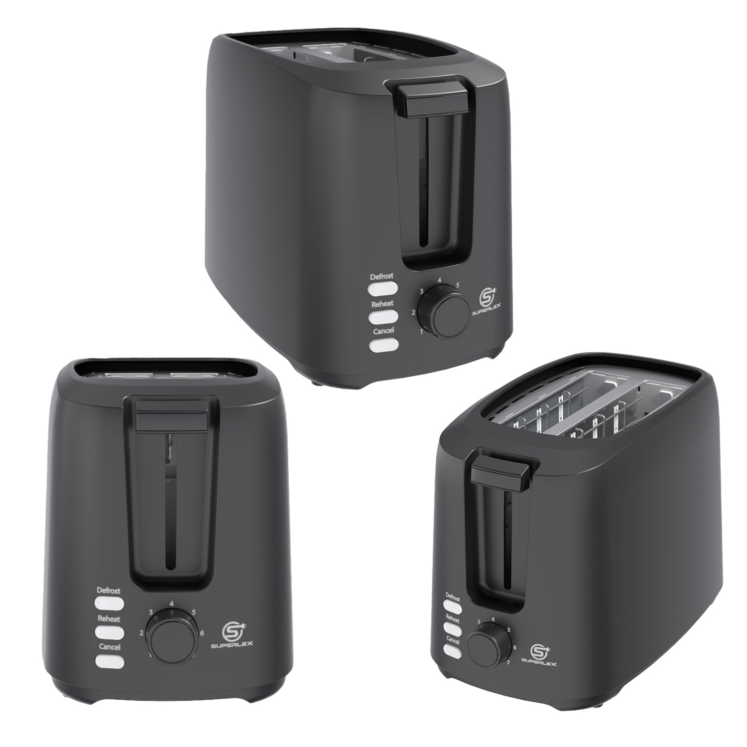 750W 2-Slice Toaster with Adjustable Browning & Auto Pop-Up