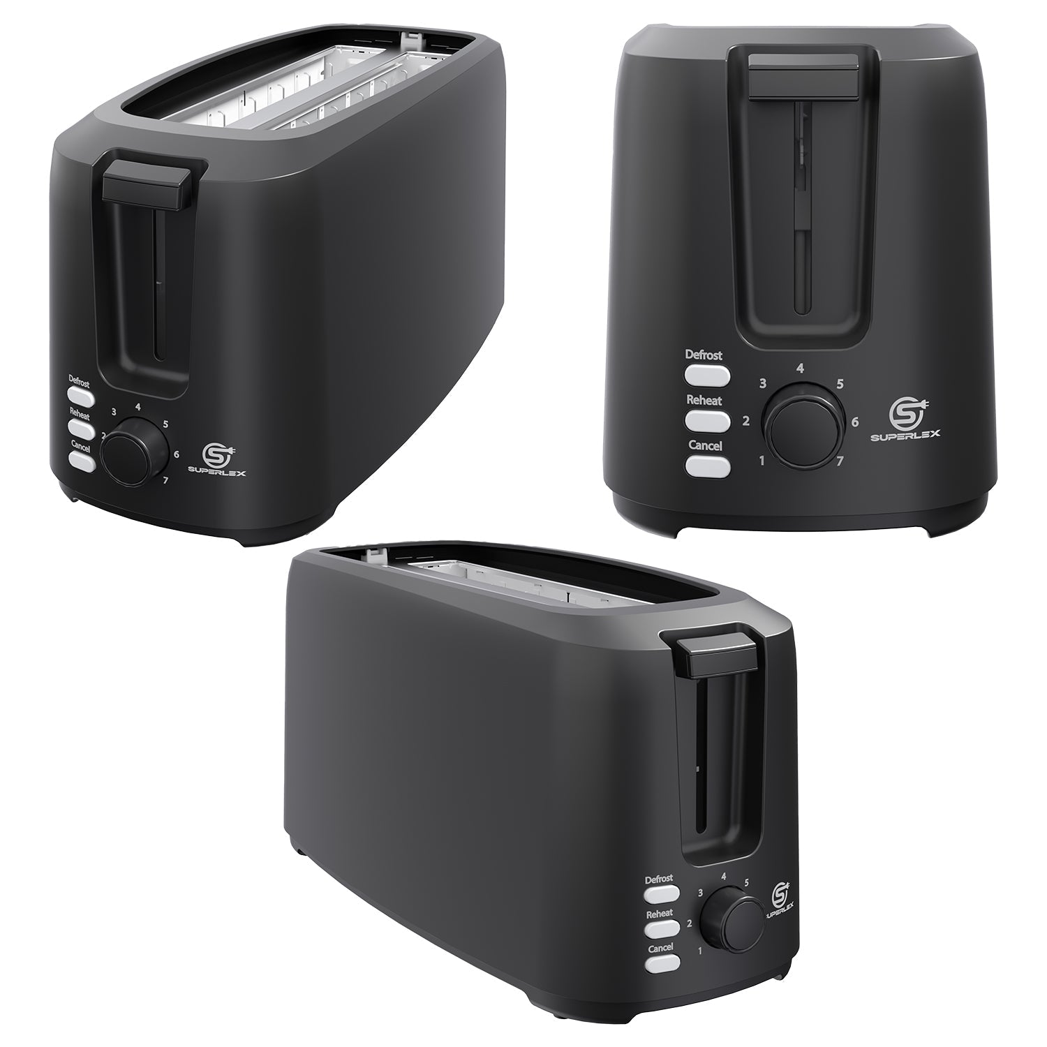 1450W Long Slot 4-Slice Toaster with Adjustable Browning & Auto Pop-Up