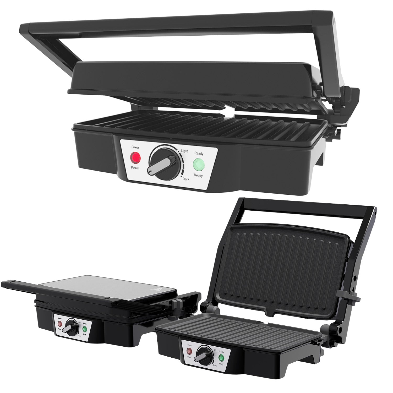 Stainless Steel Electric Medium Grill 1500-1800W with Even Heating Plate