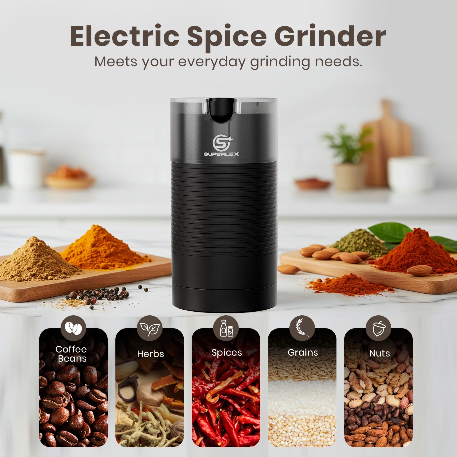 150W Coffee Grinder – Compact & Easy-to-Clean for Fresh Beans