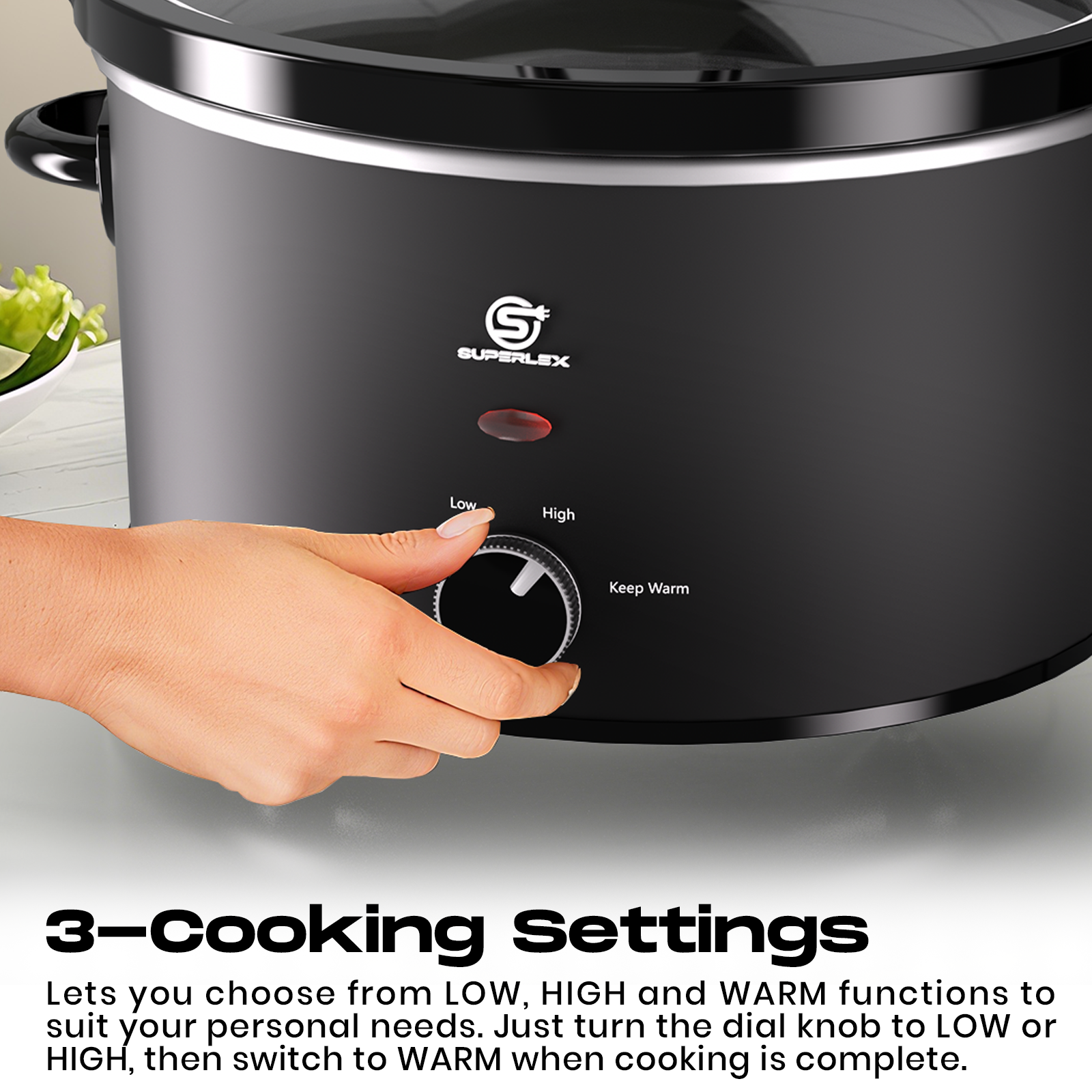 6.5L Oval Slow Cooker with Ceramic Pot – Energy Efficient & Multi-Function