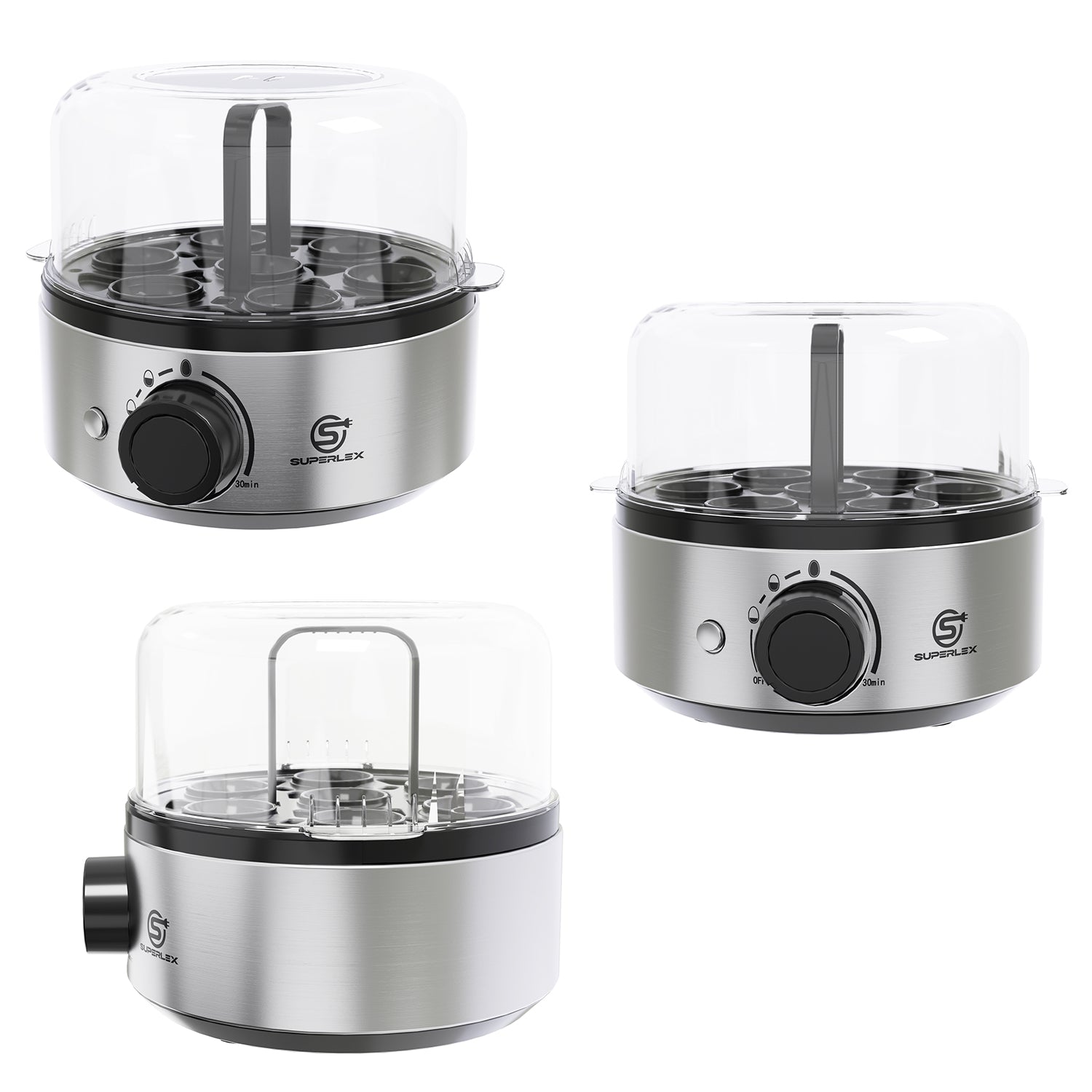 Egg Stainless Steel Cooker with Multi-Level Design & Audible Beep Alert