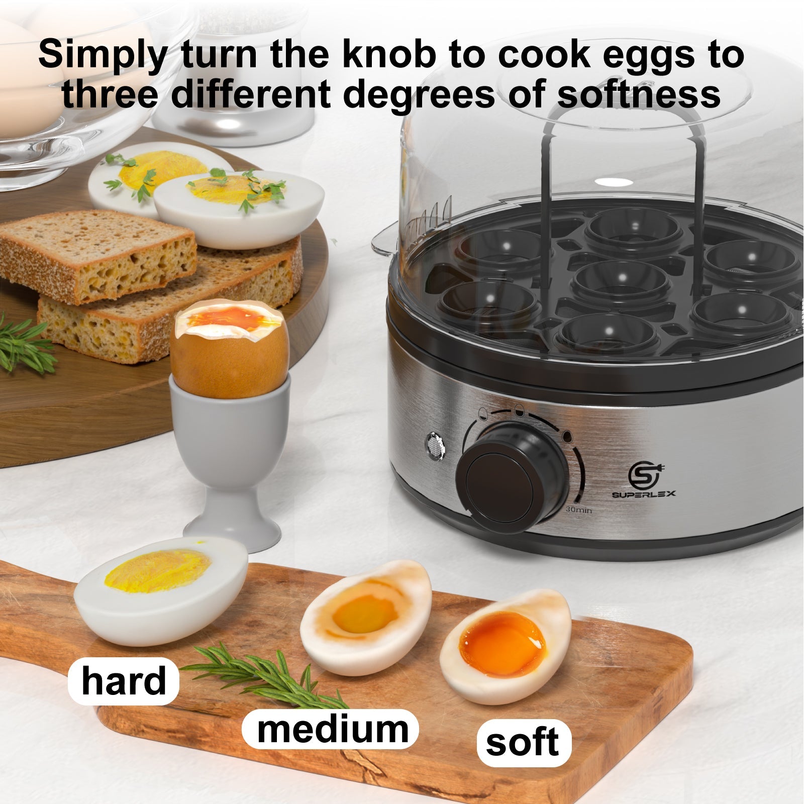 Egg Stainless Steel Cooker with Multi-Level Design & Audible Beep Alert