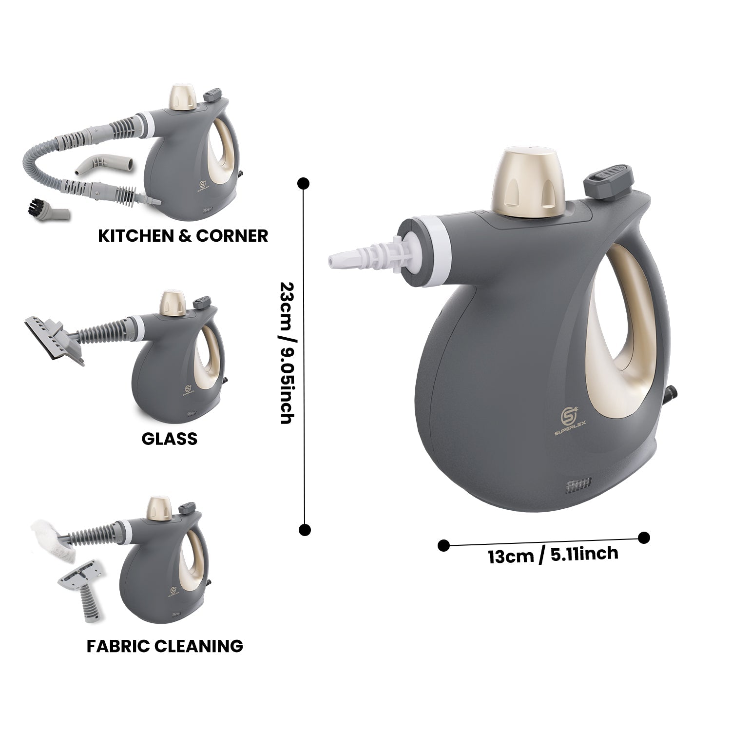 Handheld Steam Cleaner – 1050W Powerful Portable Steam Cleaner with 350ML Tank & 180° Nozzle