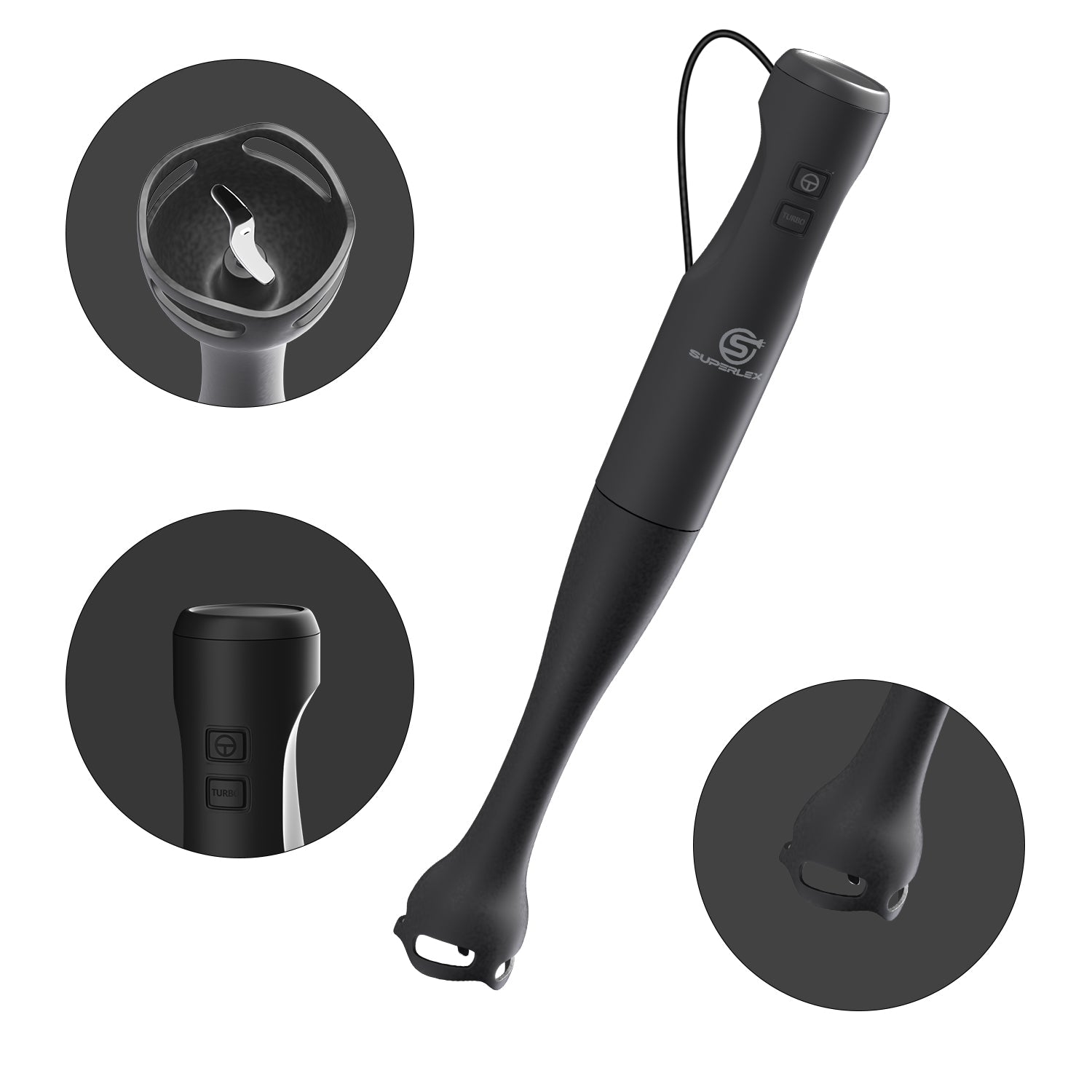 350W 3-in-1 Hand Blender with Chopper & Whisk Attachments