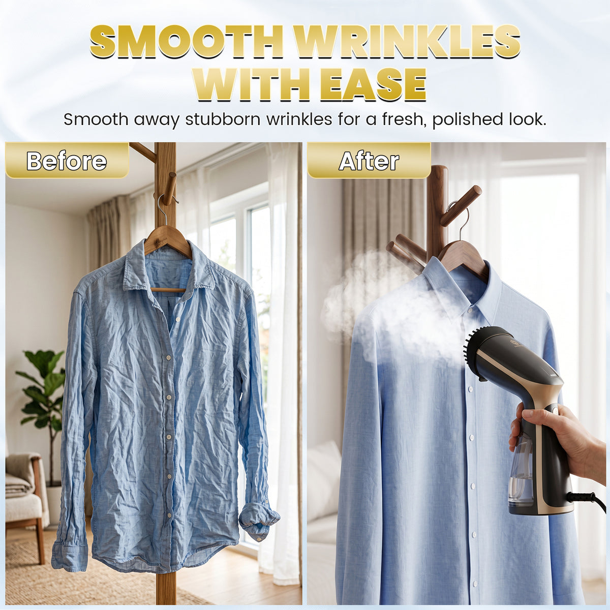1000W Garment Steamer with Dry Ironing and Vertical Steam Functions