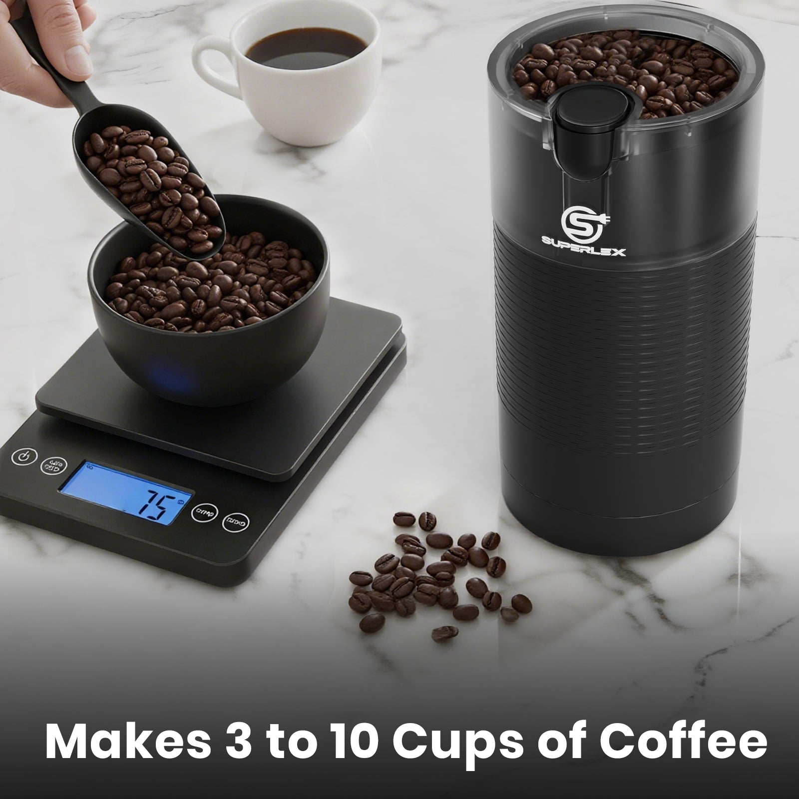 150W Coffee Grinder – Compact & Easy-to-Clean for Fresh Beans