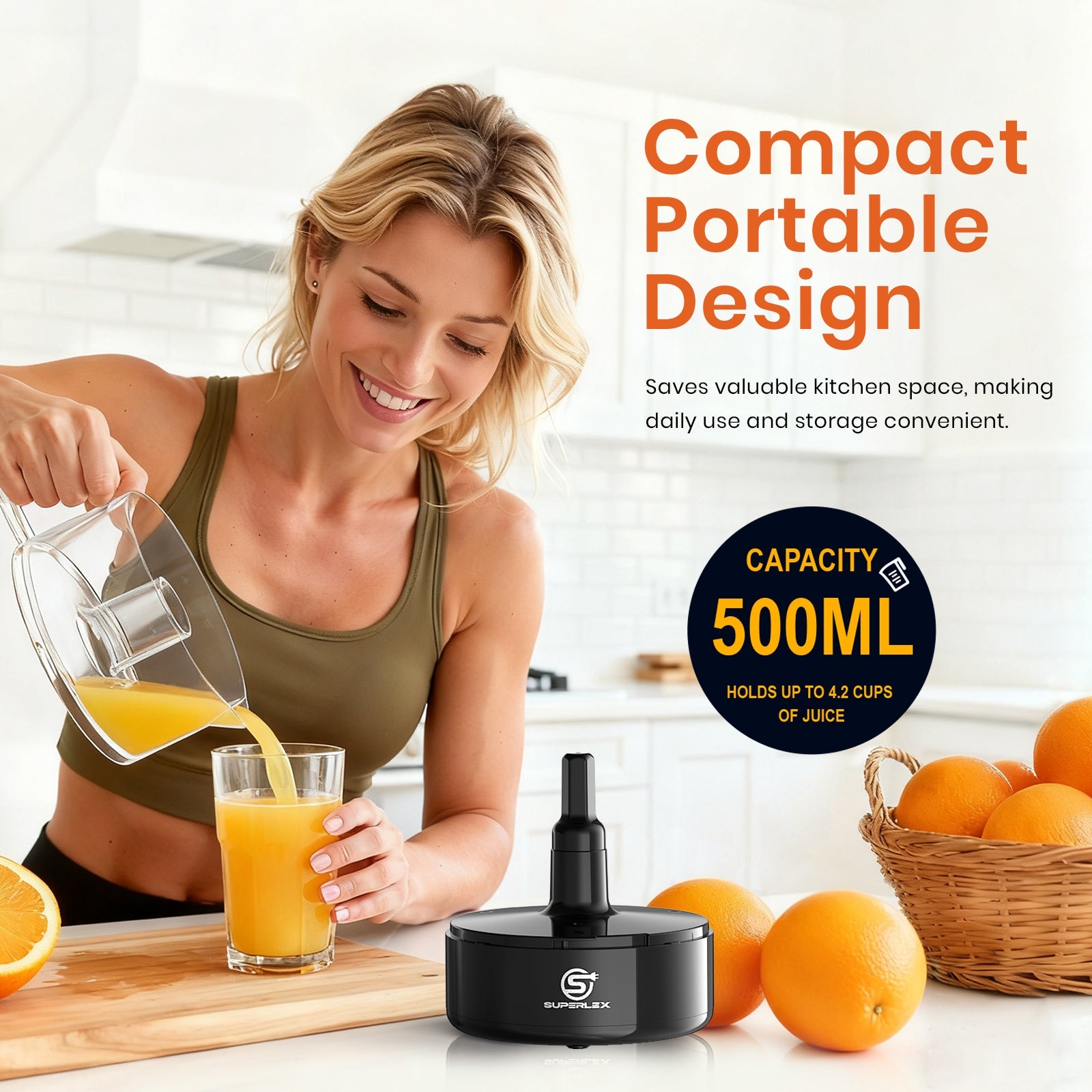 30W Citius Press Juicer – Compact Electric Citrus Juicer for Fresh Juice