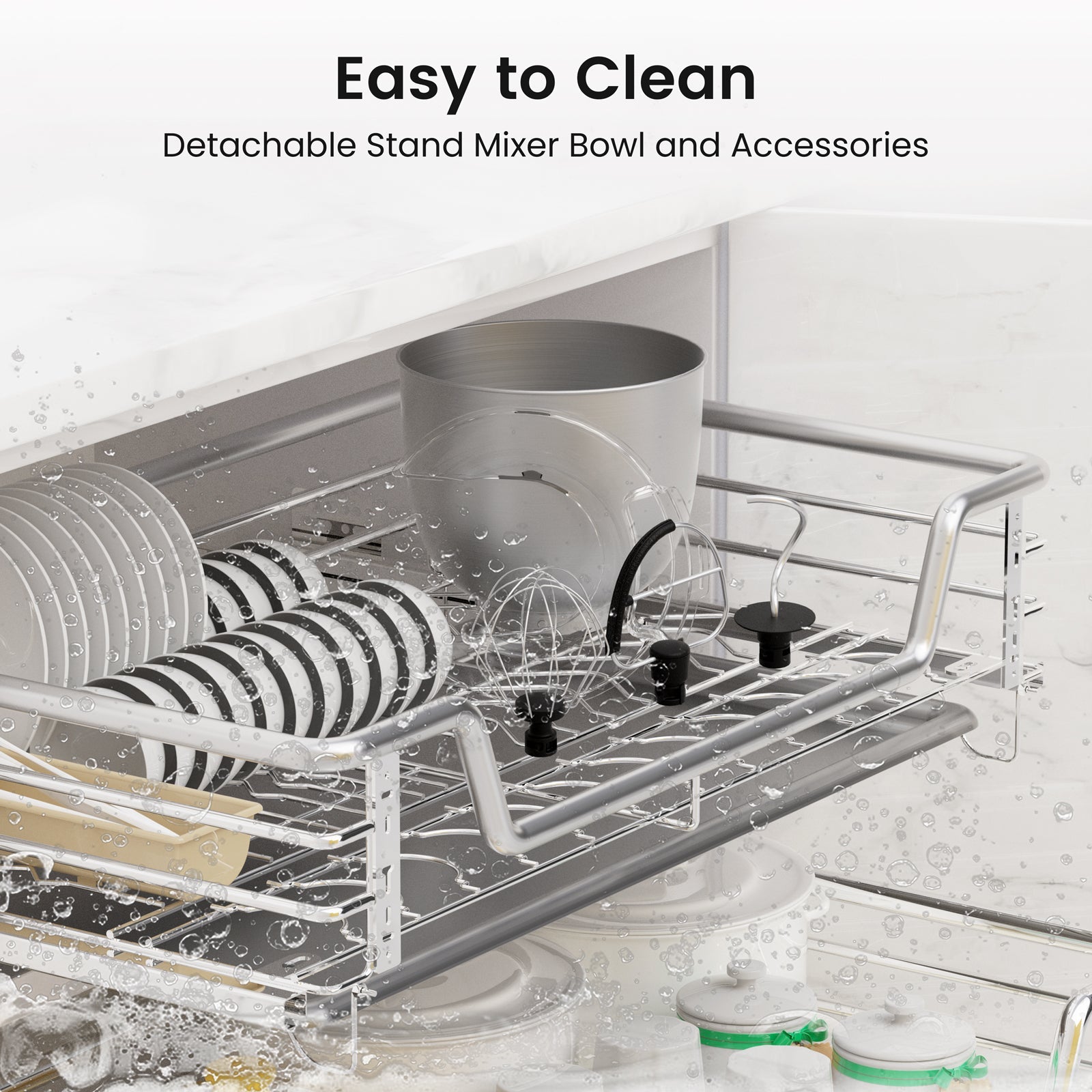 800W Stand Mixer with 4.5L Stainless Steel Bowl & 10-Speed Control