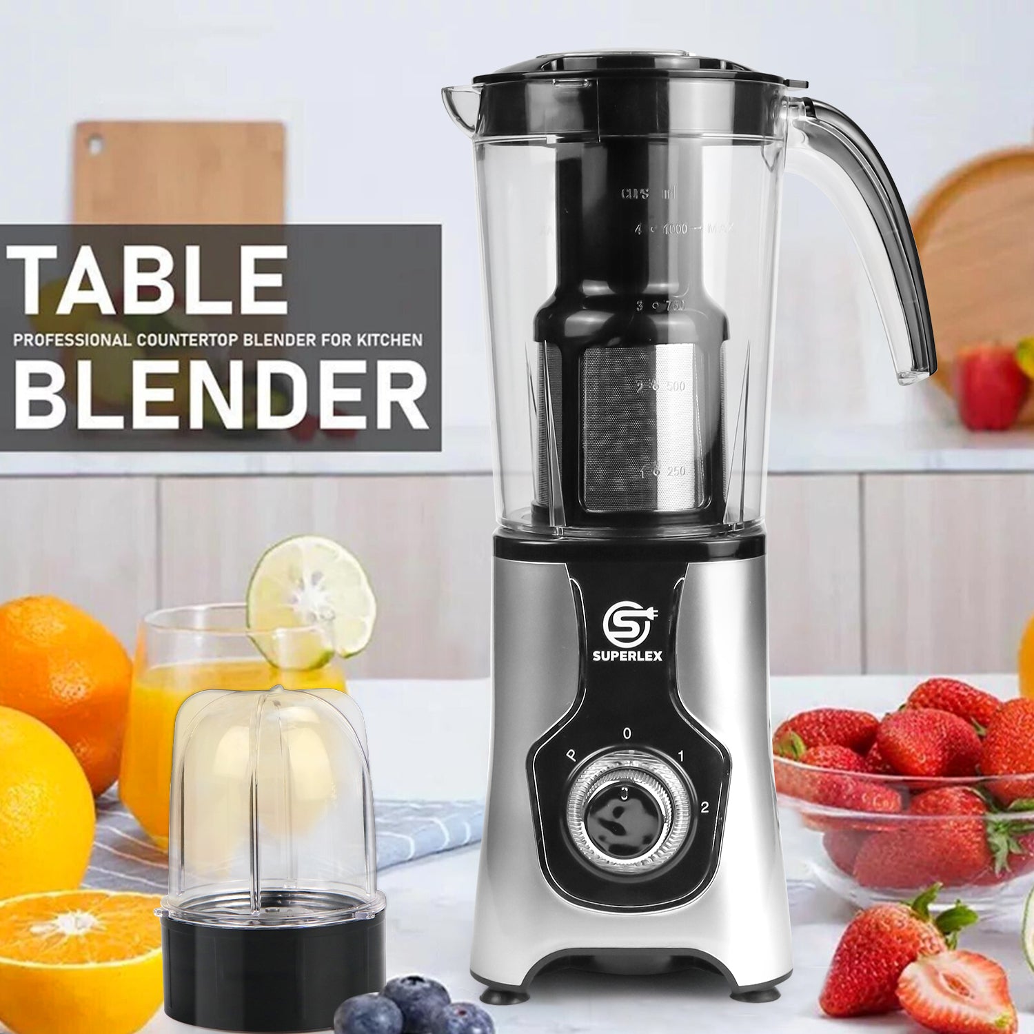 3 in 1 Jug Blender with Multi-Function Blades and High-Speed Performance