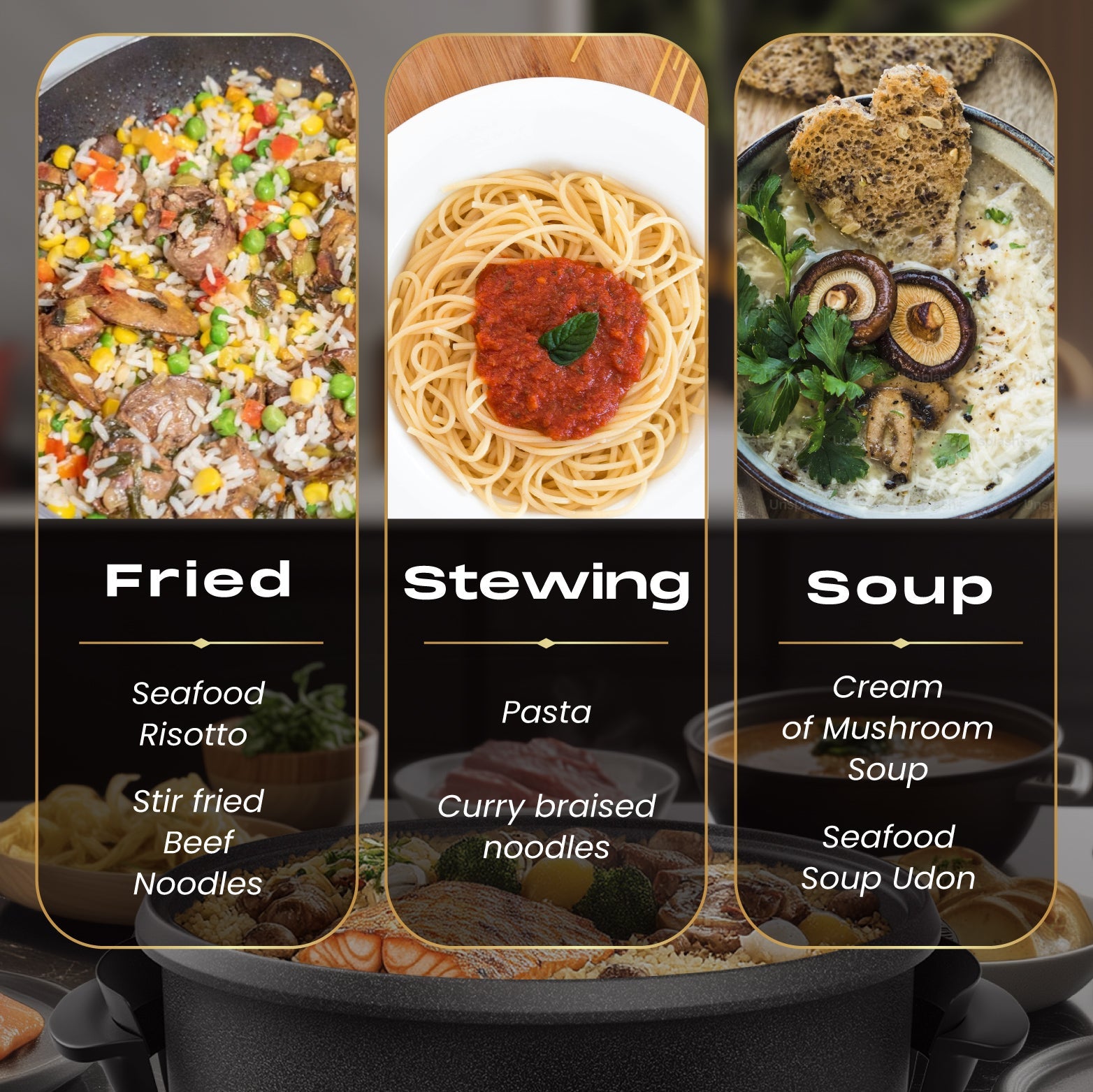 30*7cm Multi Meal Maker with 1500W Power & Adjustable Temperature Control