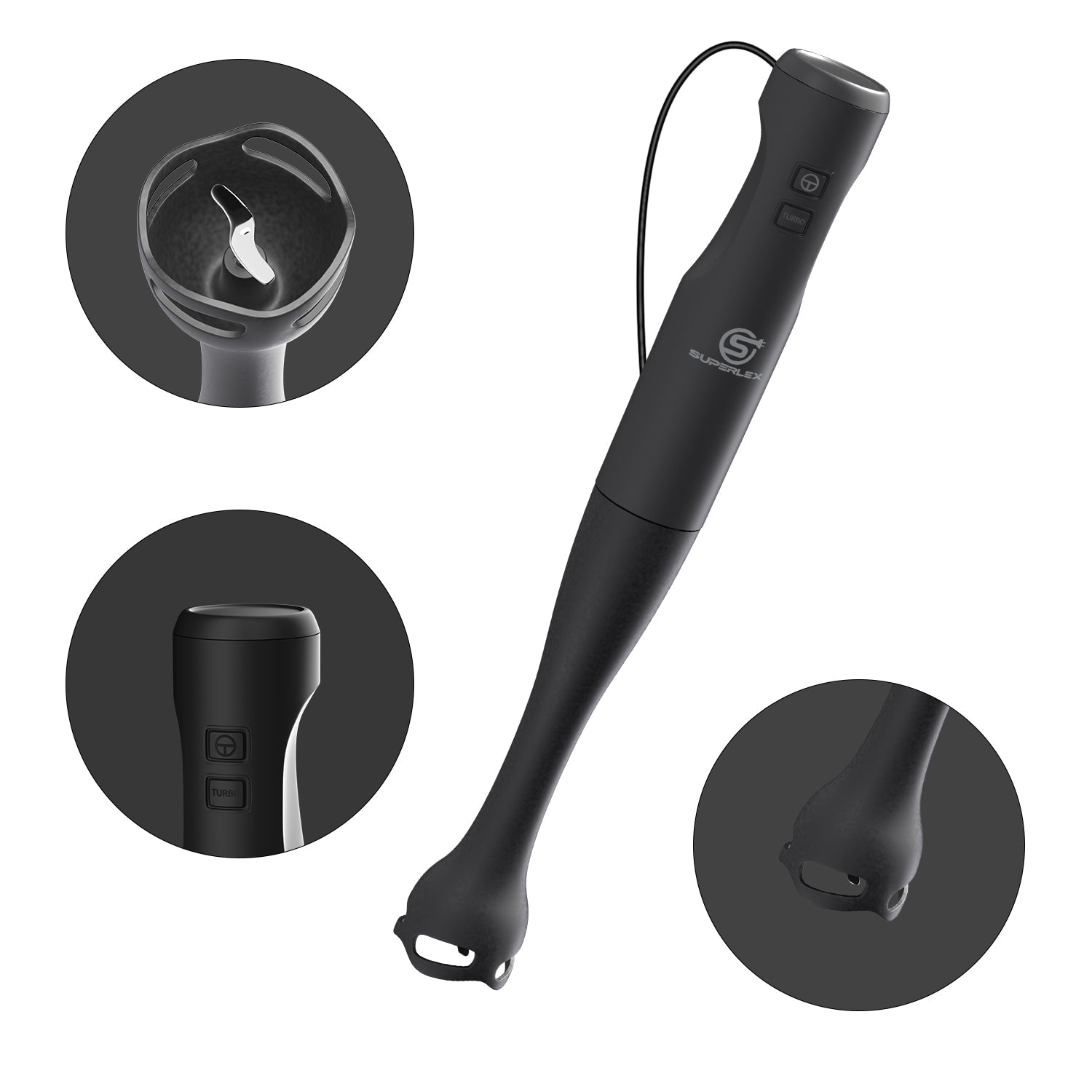 350W Stick Blender 3-in-1 with Stainless Steel Blades & Dual Speed