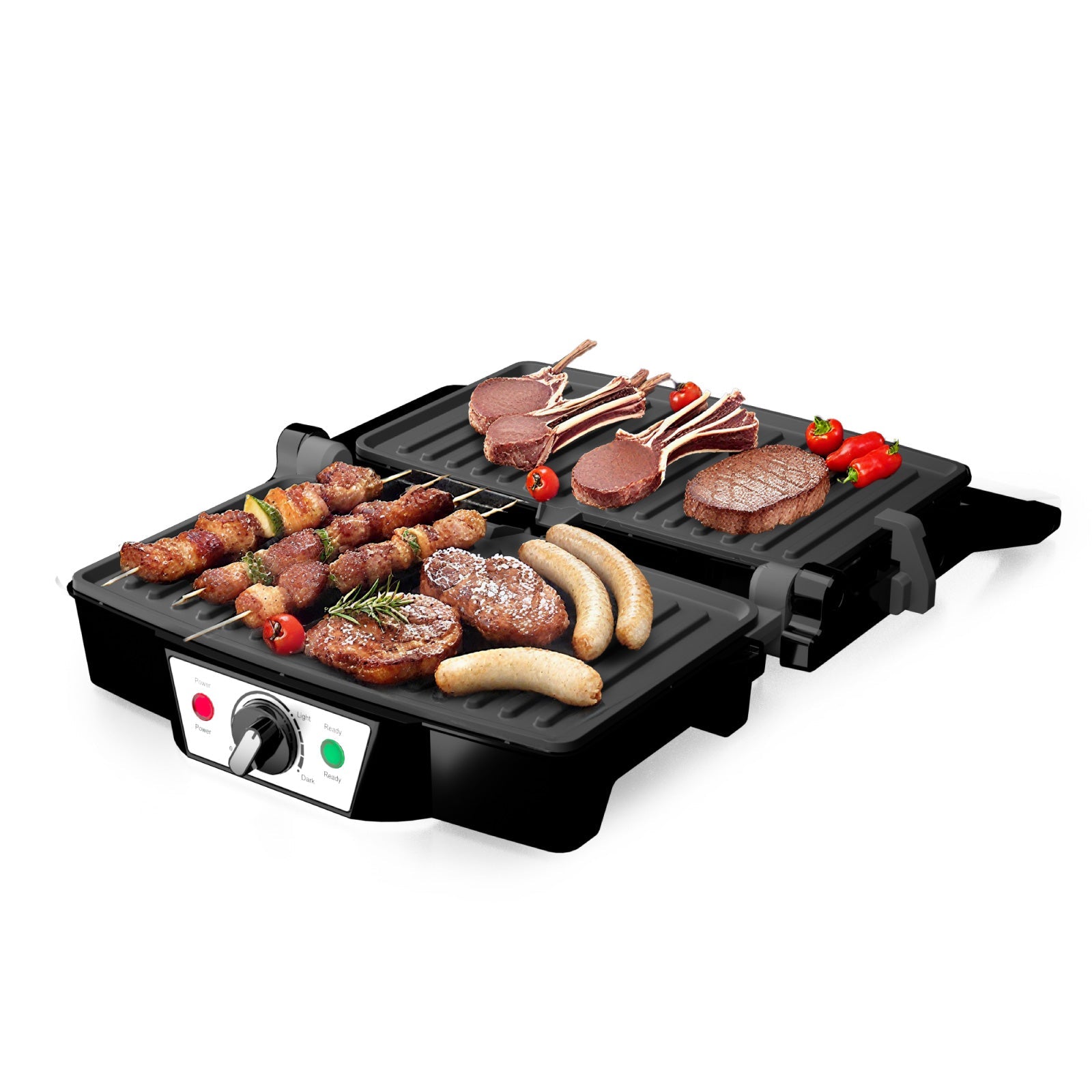 Stainless Steel Electric Medium Grill 1500-1800W with Even Heating Plate