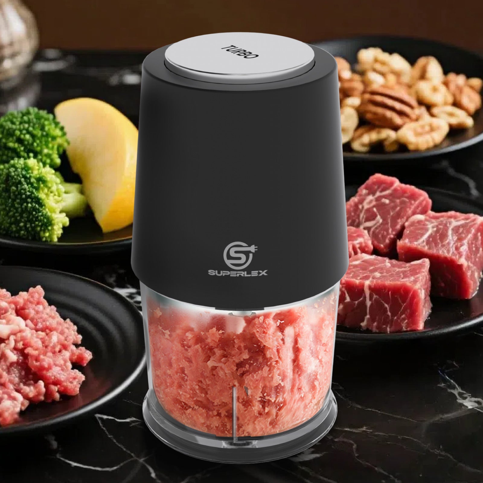 260W Mini Chopper with 500ml Jar & Dual Speed Turbo Function