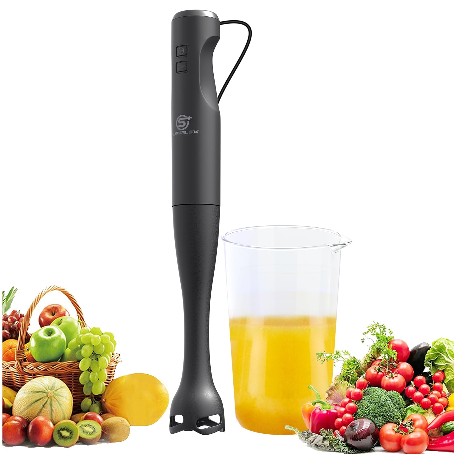 350W 3-in-1 Hand Blender with Chopper & Whisk Attachments