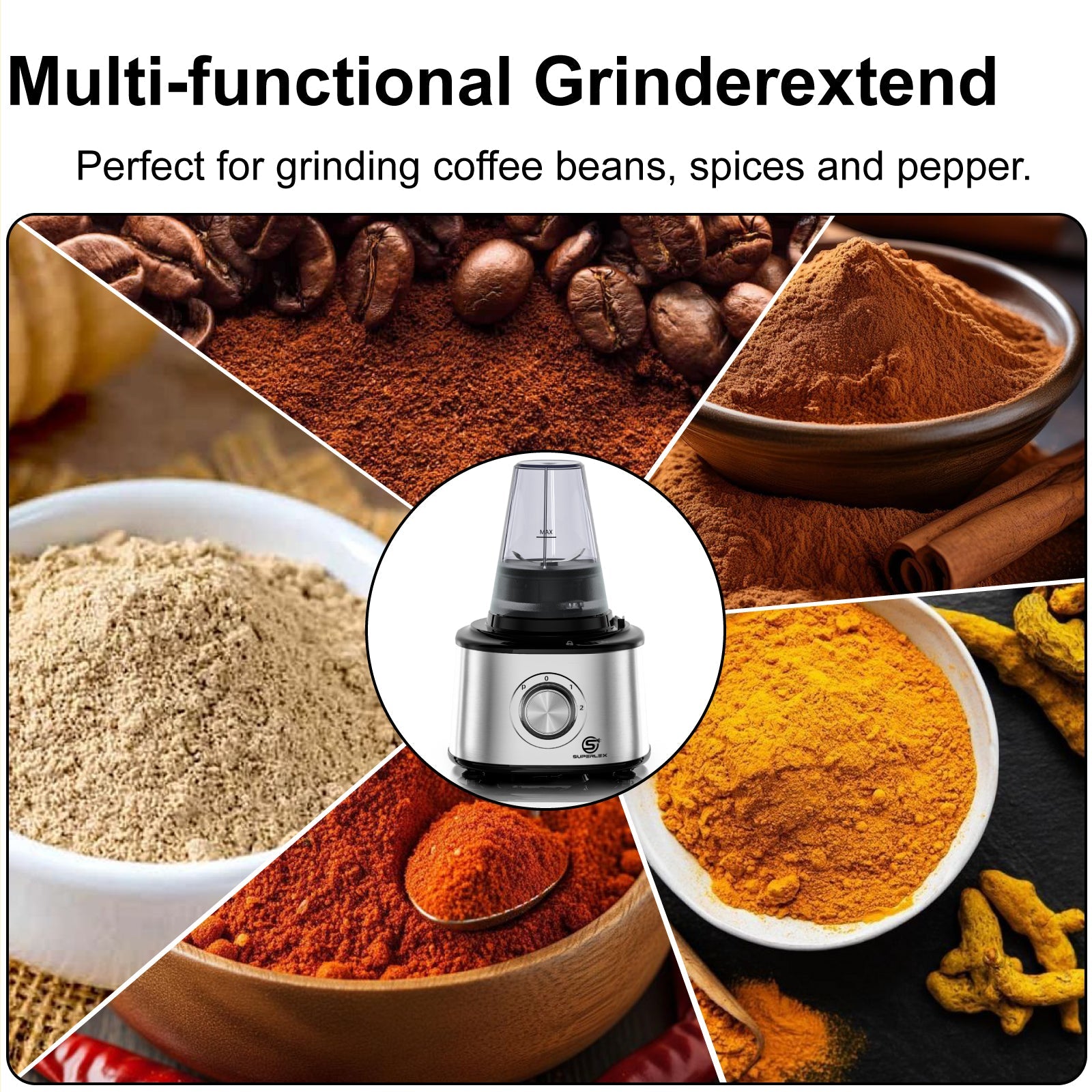 Compact Stainless Steel Food Processor with 1.75L Jar & Multi-Function Blades