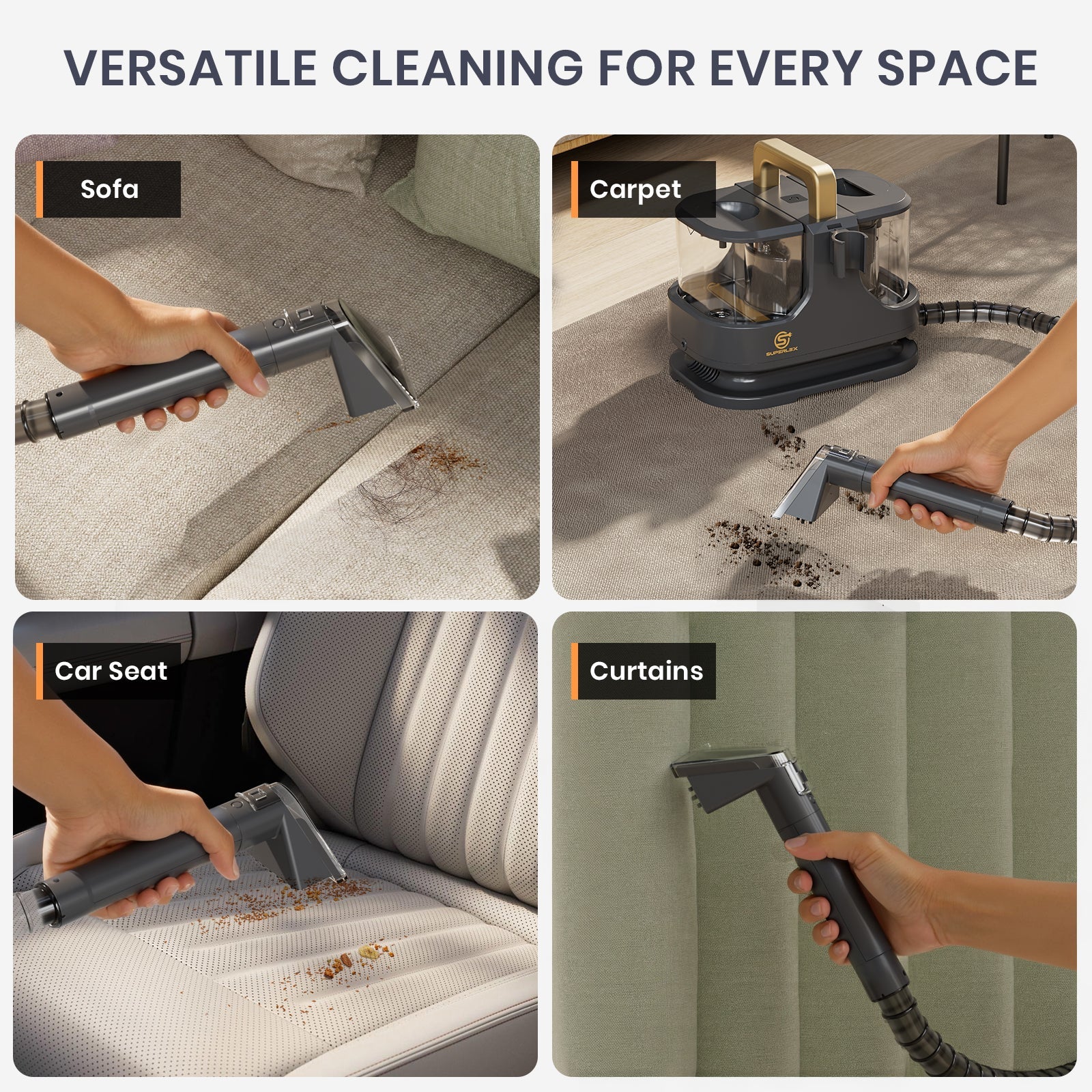 Spot Cleaner – 650W Powerful Stain Removal with Dual Tank & 12KPA Suction