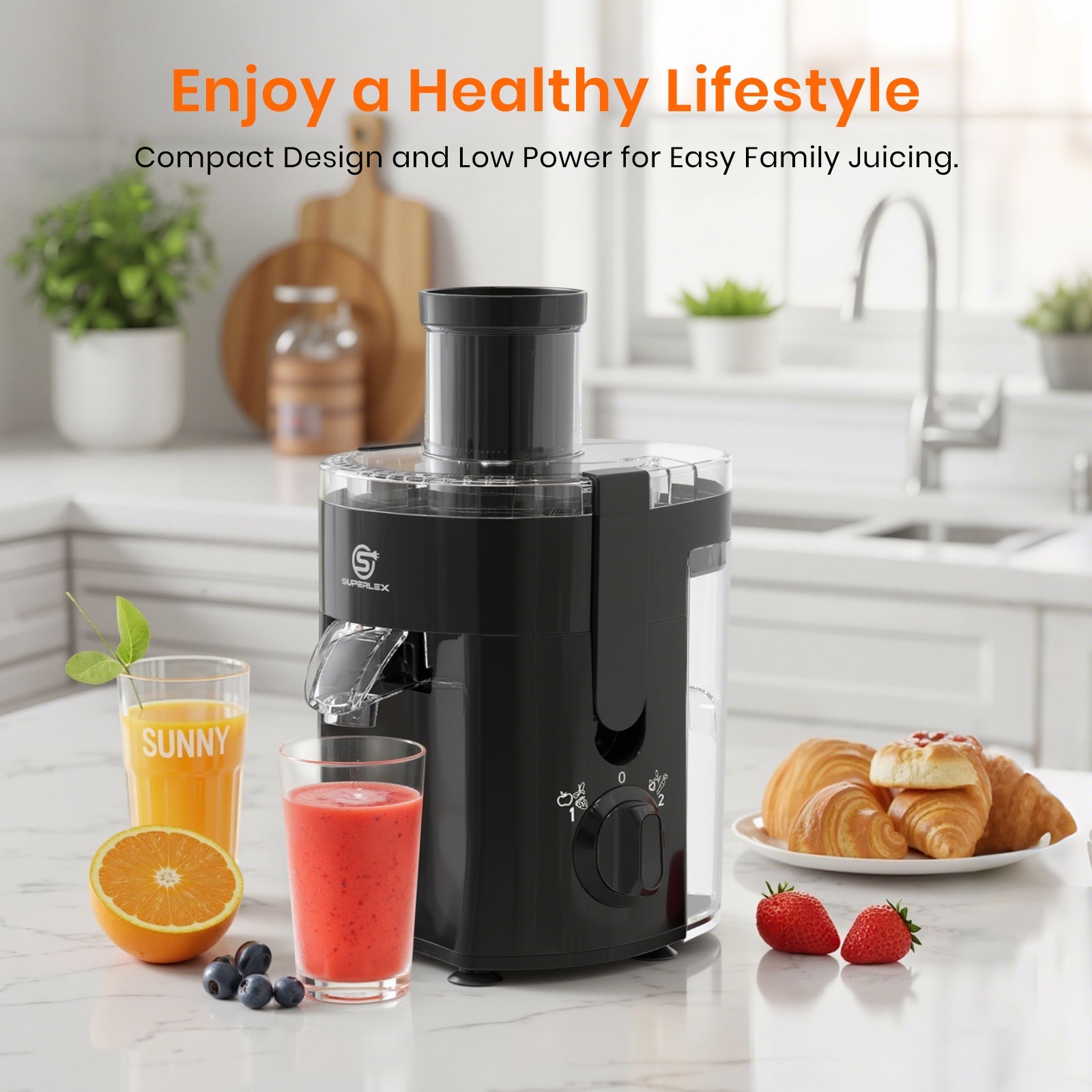 400W Power Juicer with 600ml Capacity – Compact & Easy to Clean