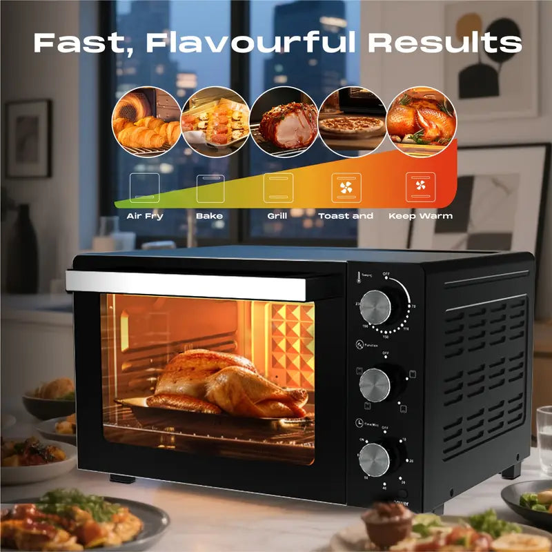 20L Toaster Oven with 1200W Power, Adjustable Temperature & Convection Function
