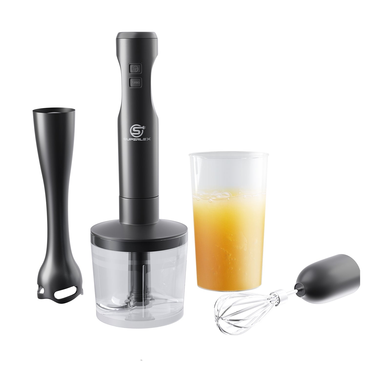 350W 3-in-1 Hand Blender with Chopper & Whisk Attachments