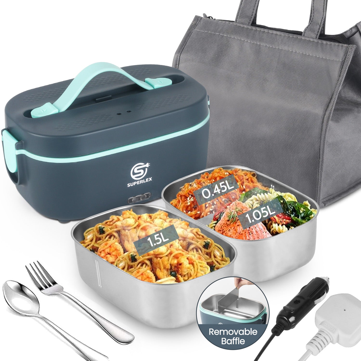 5-in-1 Electric Lunch Box with Fast Heating and Portable Design